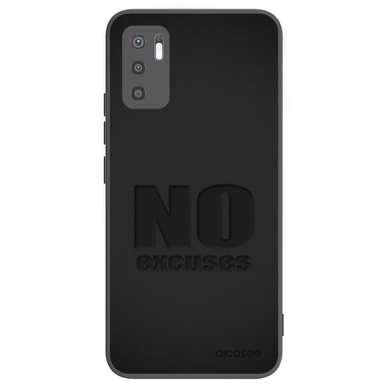 Picasee silikonowe czarne etui na Xiaomi Redmi Note 10 5G - No Excuses