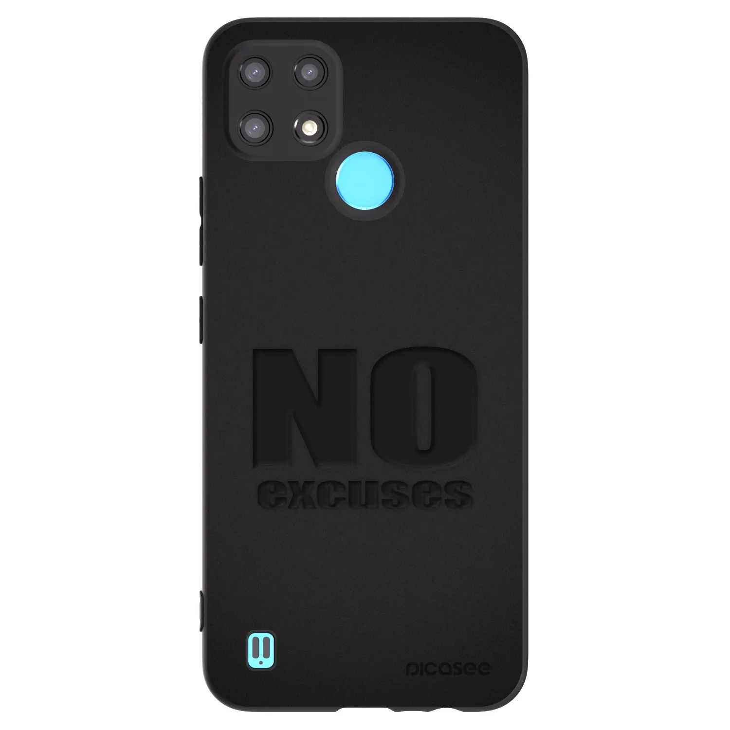 Picasee silikonowe czarne etui na Realme C21 - No Excuses