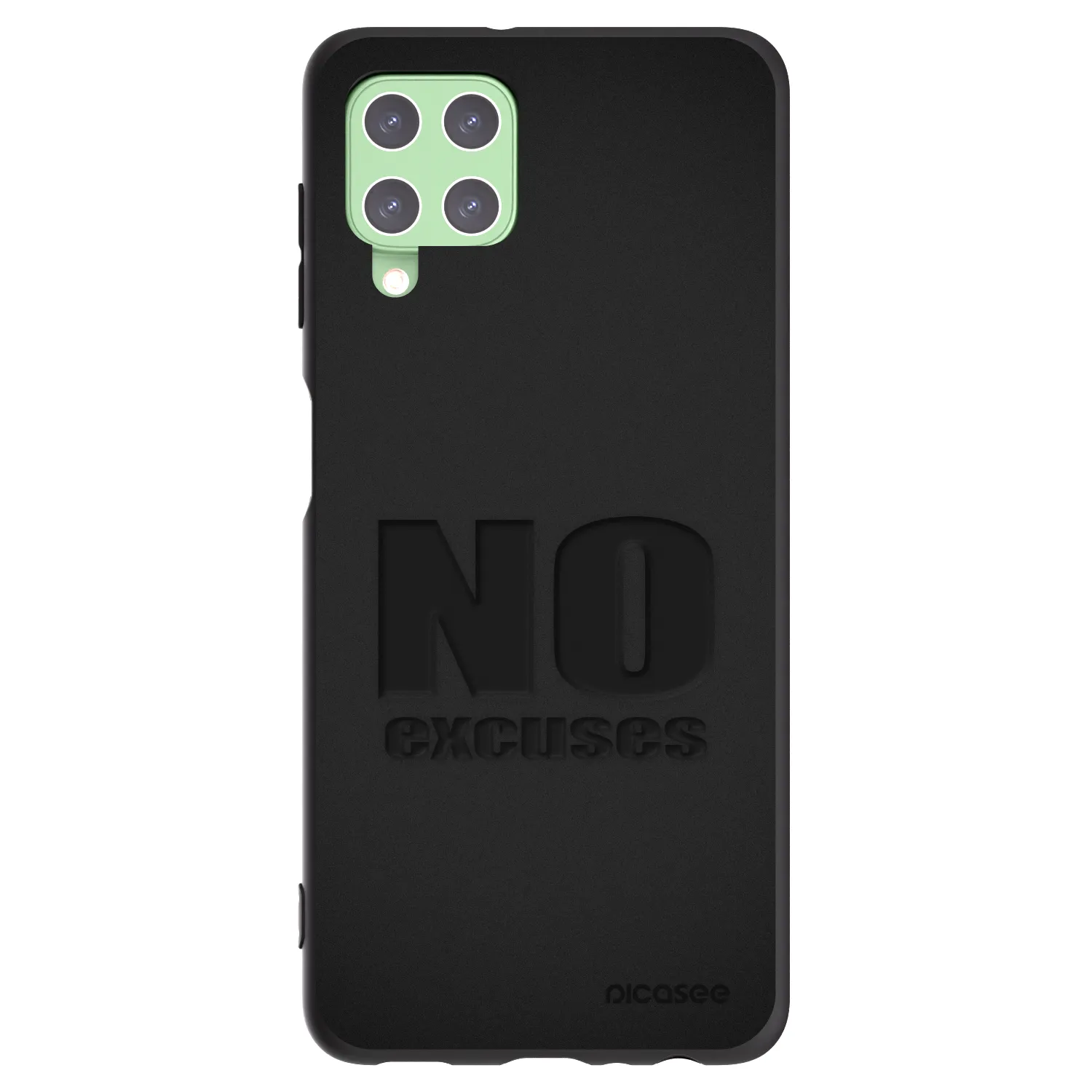 Picasee silikonowe czarne etui na Samsung Galaxy A22 A225F 4G - No Excuses