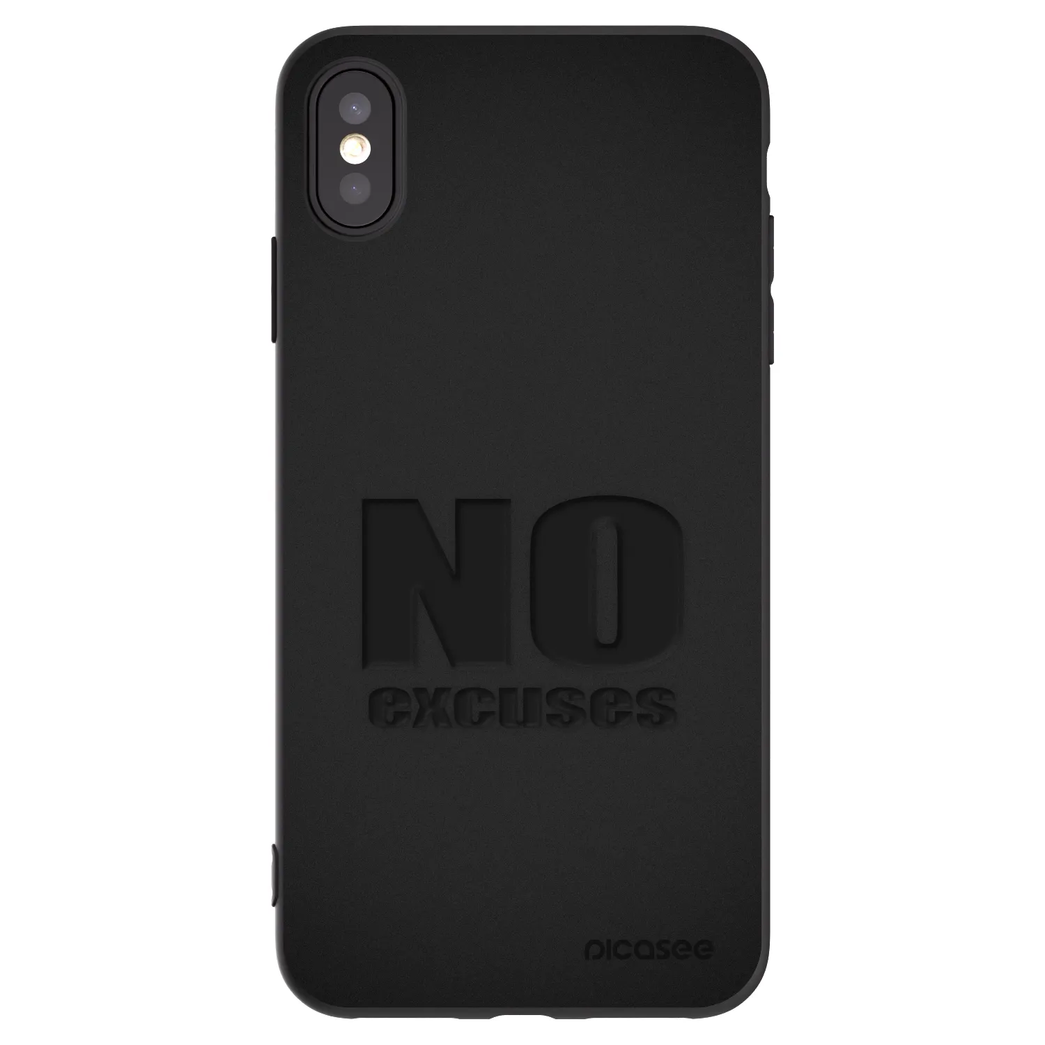 Picasee silikonowe czarne etui na Apple iPhone XS Max - No Excuses