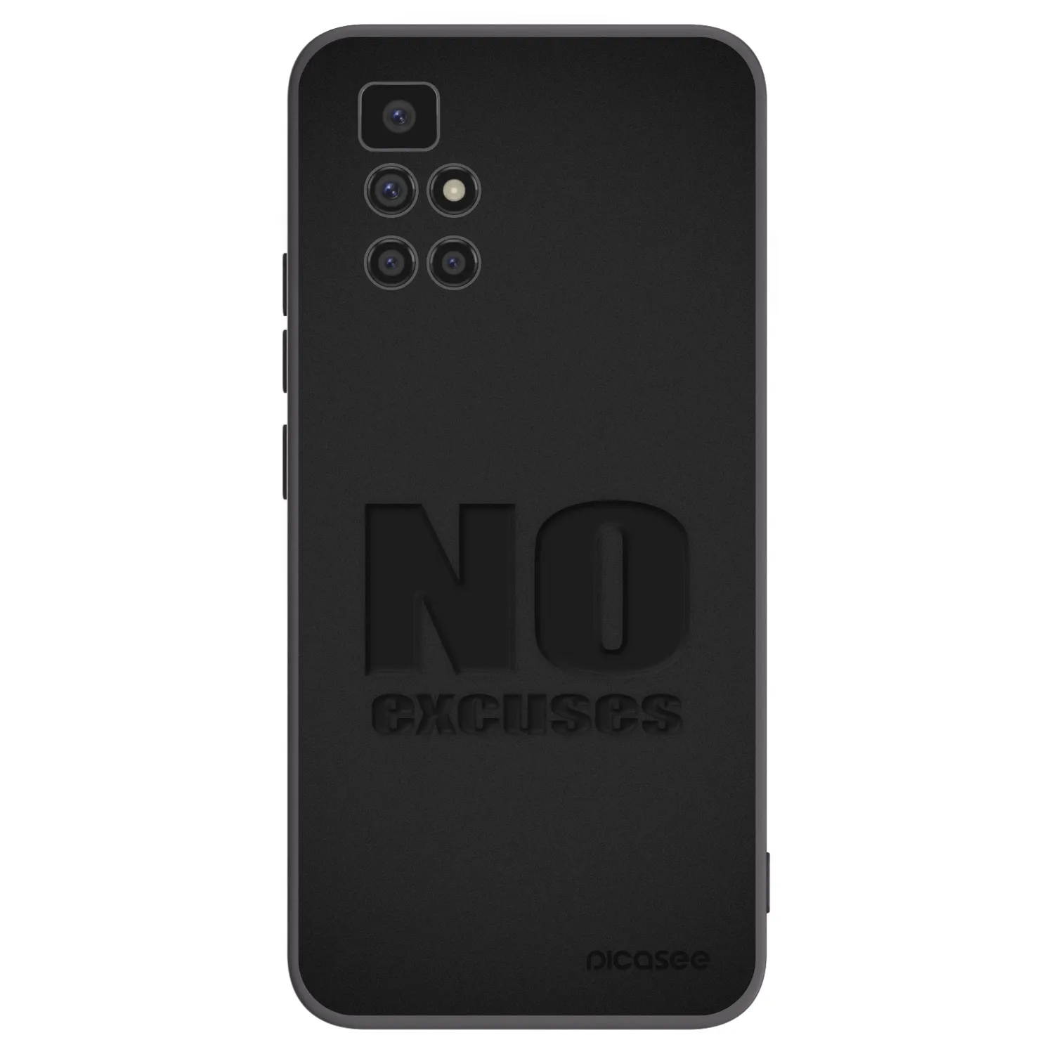 Picasee silikonowe czarne etui na Xiaomi Redmi 10 - No Excuses