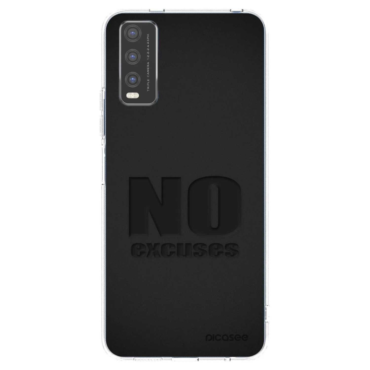 Picasee silikonowe przeźroczyste etui na Vivo Y20s - No Excuses