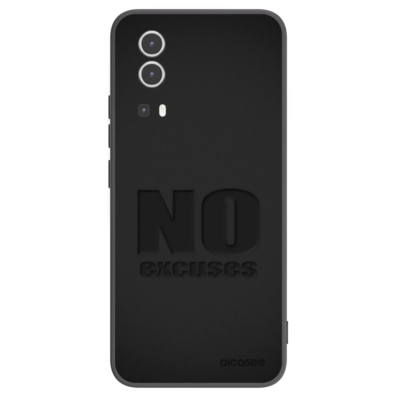 Picasee silikonowe czarne etui na Vivo Y72 5G - No Excuses