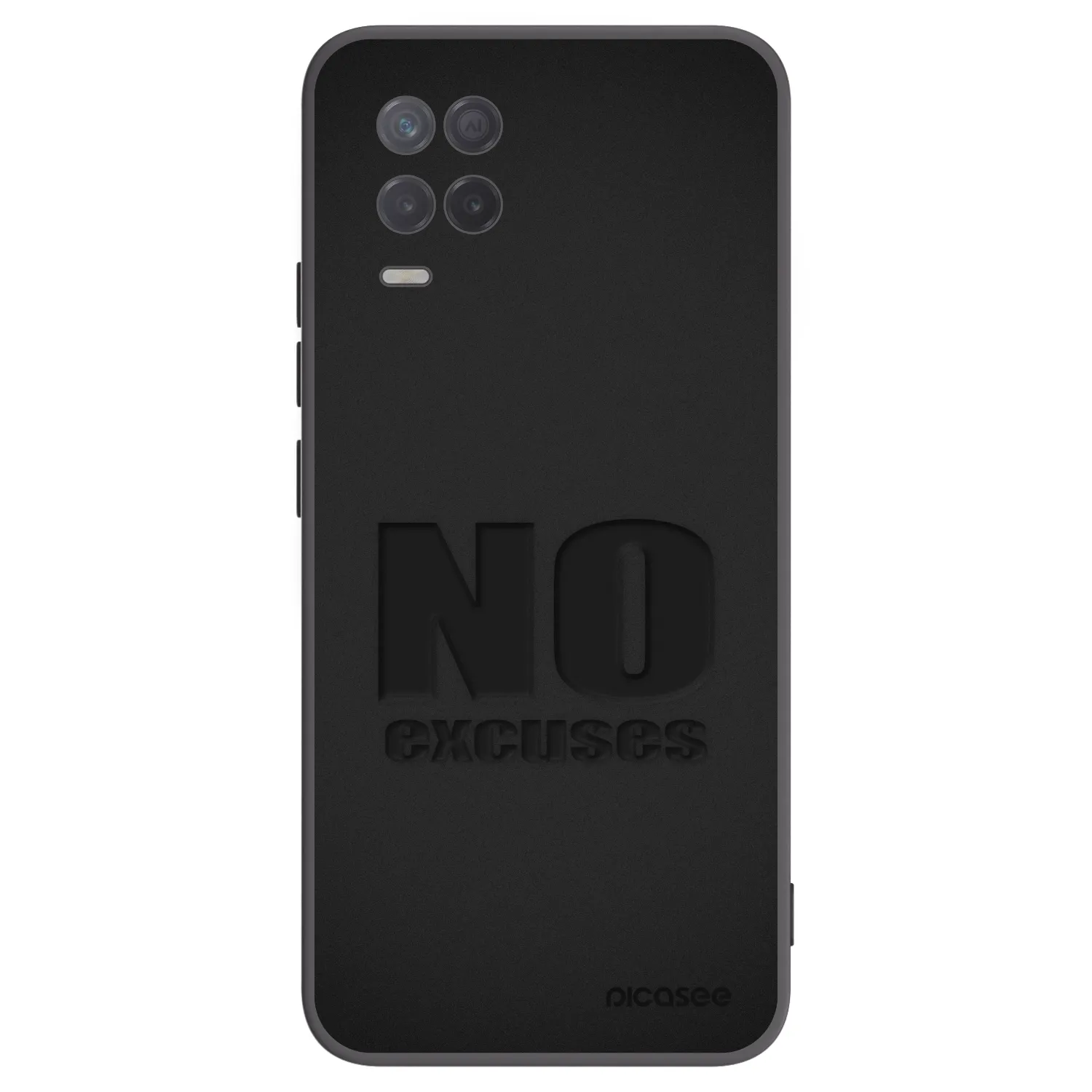 Picasee silikonowe czarne etui na Realme 8 5G - No Excuses