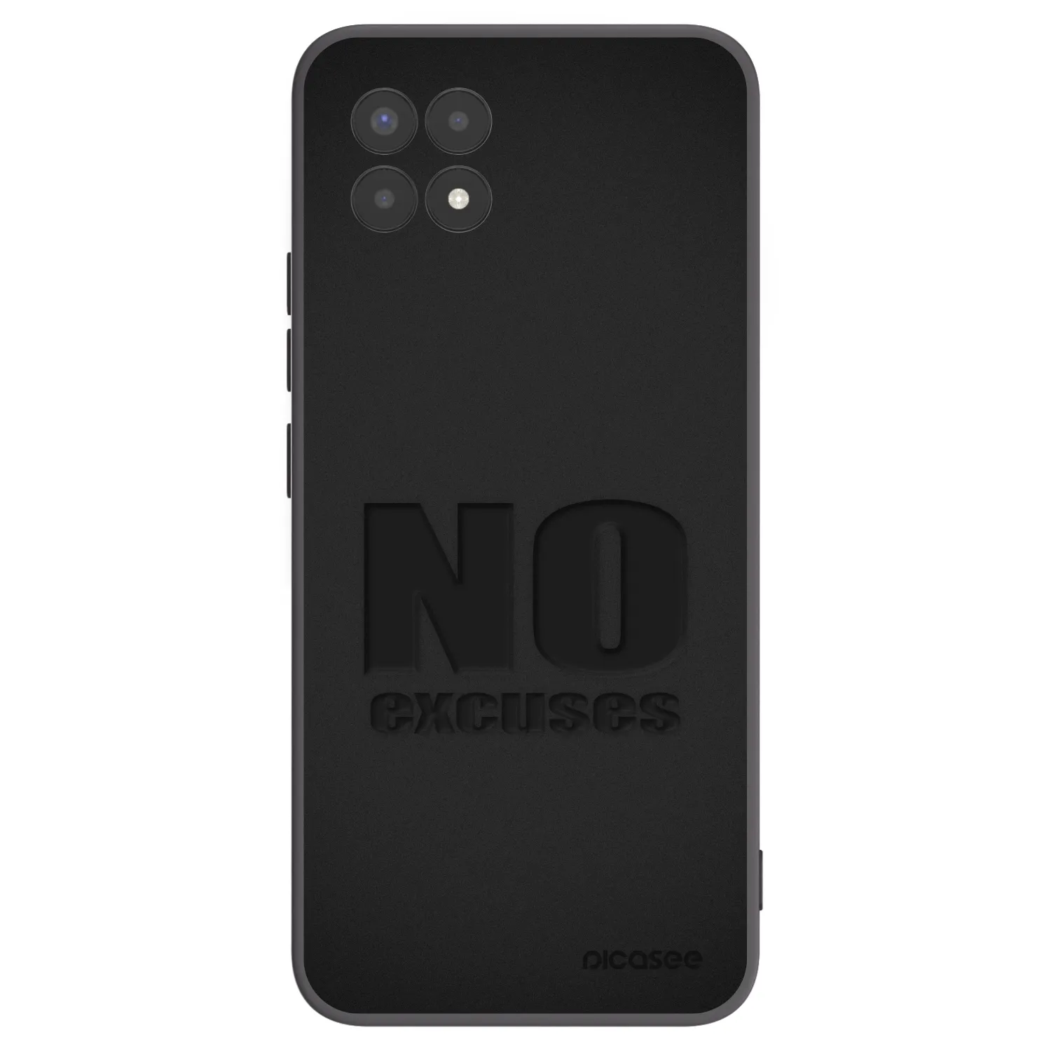 Picasee silikonowe czarne etui na Realme 8i - No Excuses