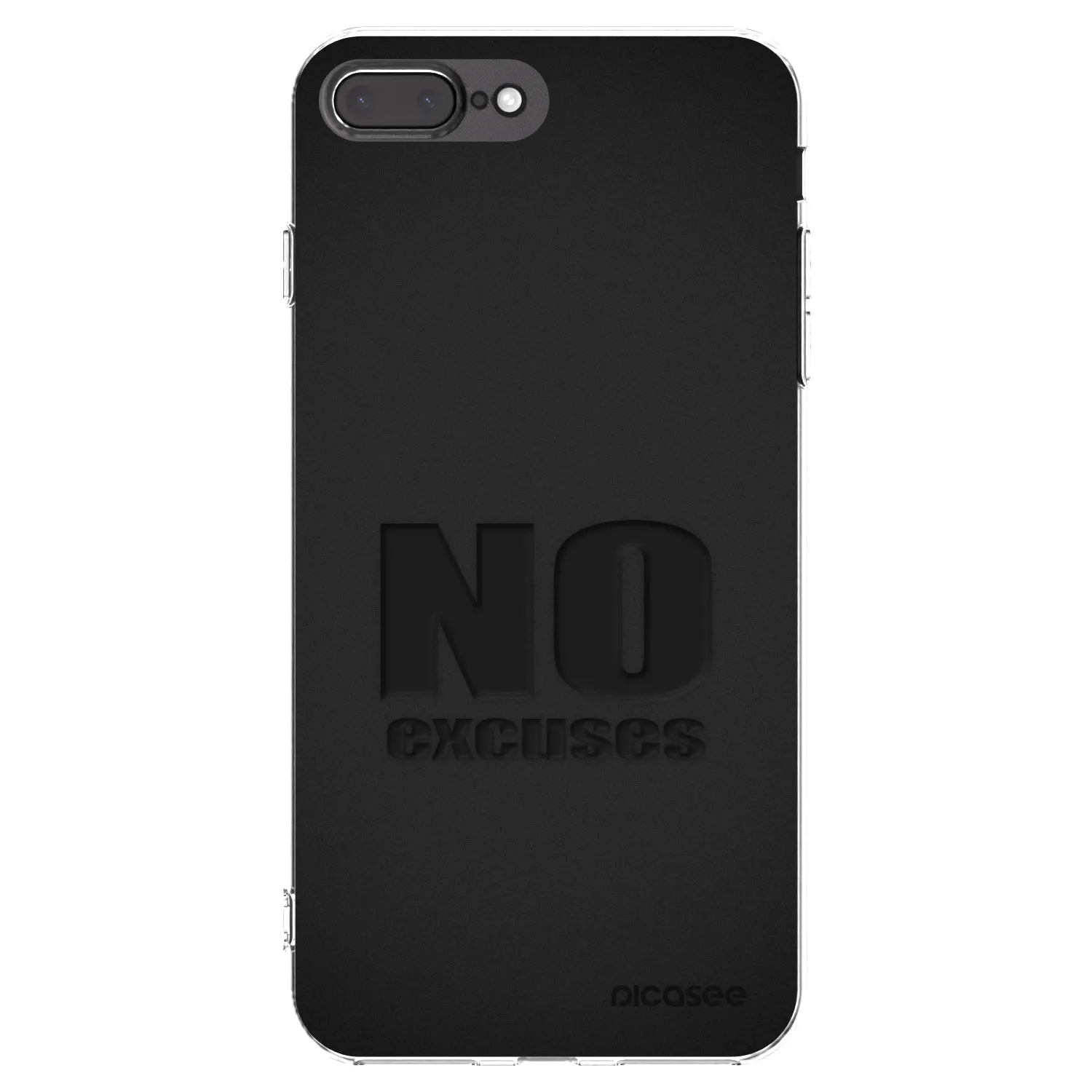 Picasee silikonowe przeźroczyste etui na Apple iPhone 7 Plus - No Excuses