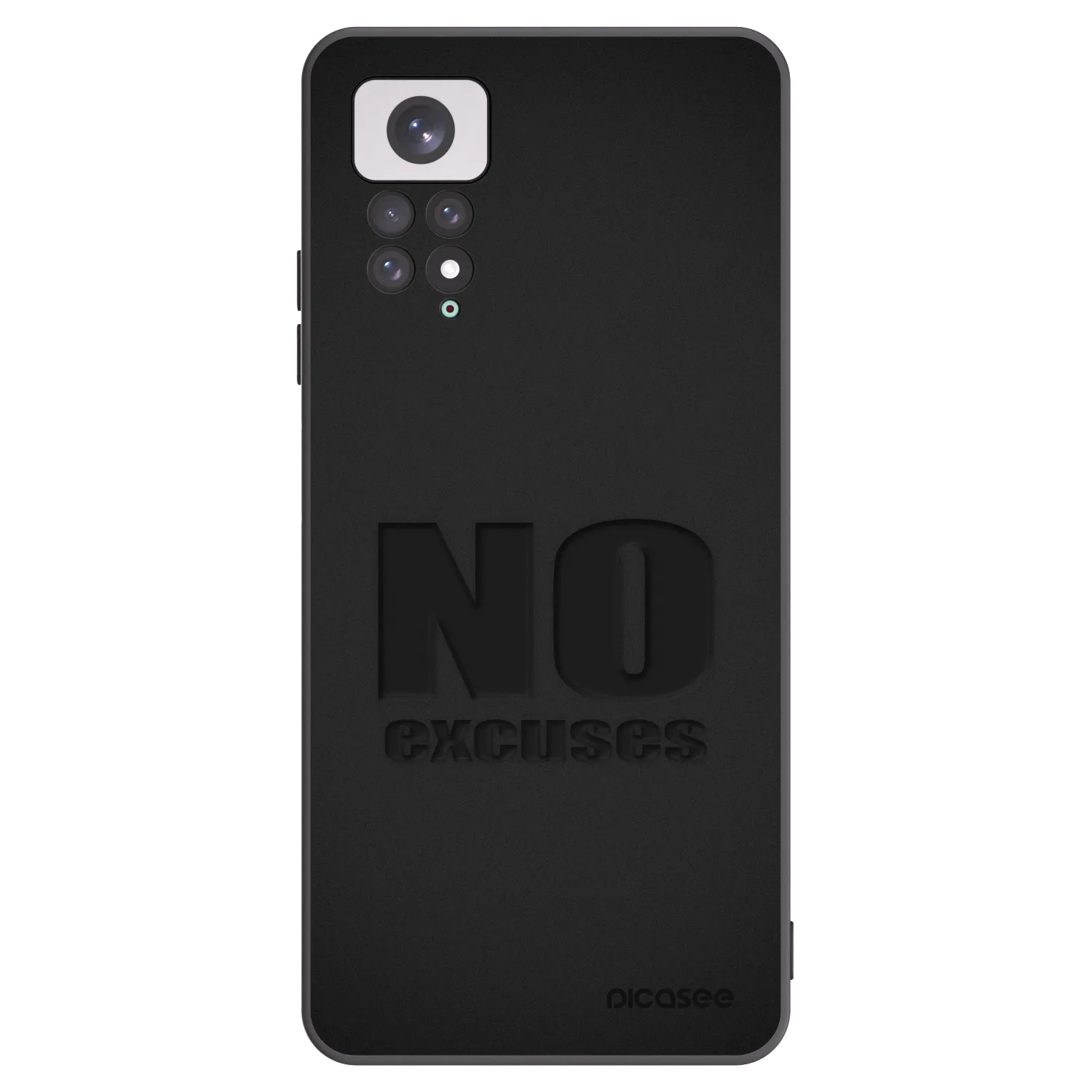 Picasee silikonowe czarne etui na Xiaomi Redmi Note 11 - No Excuses