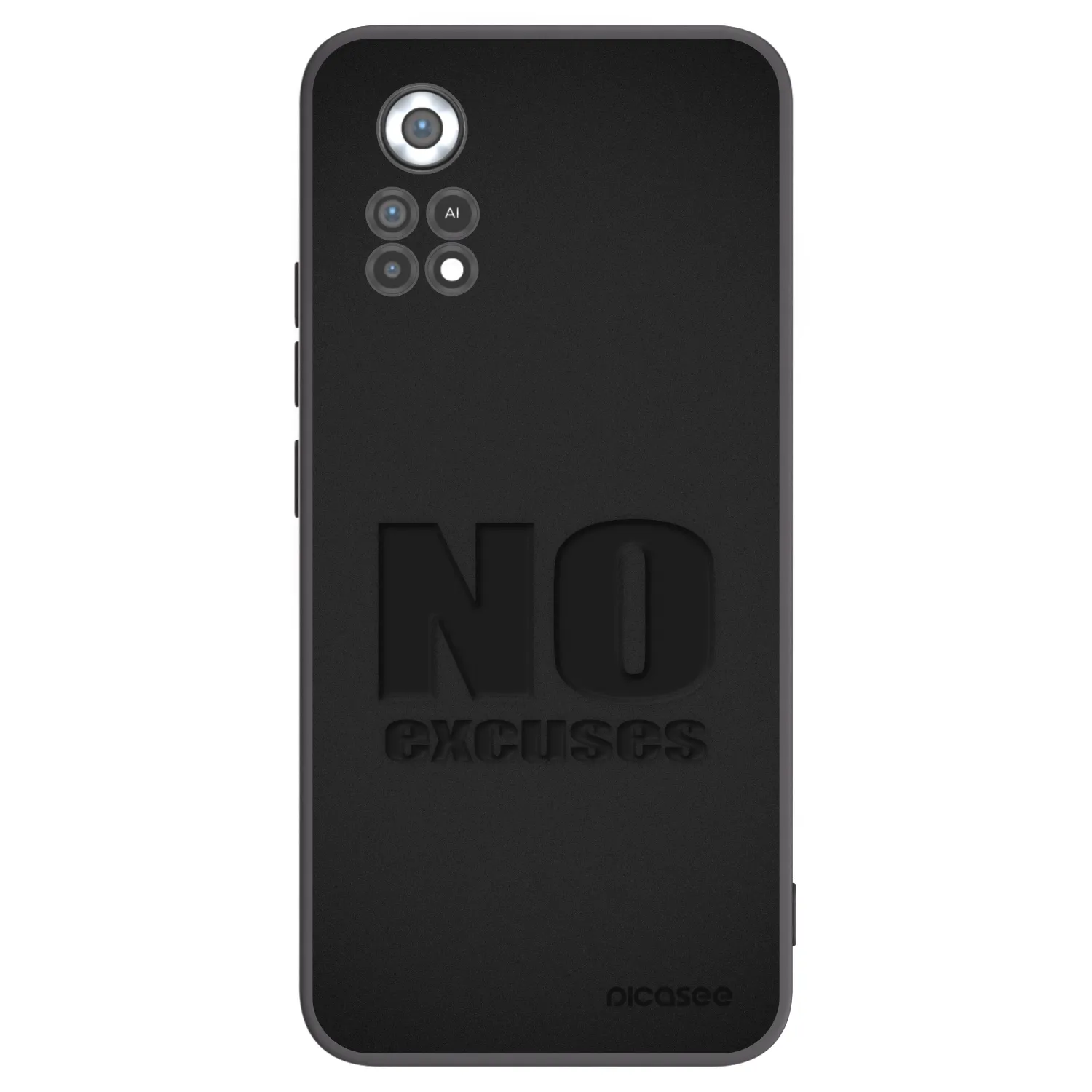 Picasee silikonowe czarne etui na Xiaomi Poco X4 Pro 5G - No Excuses