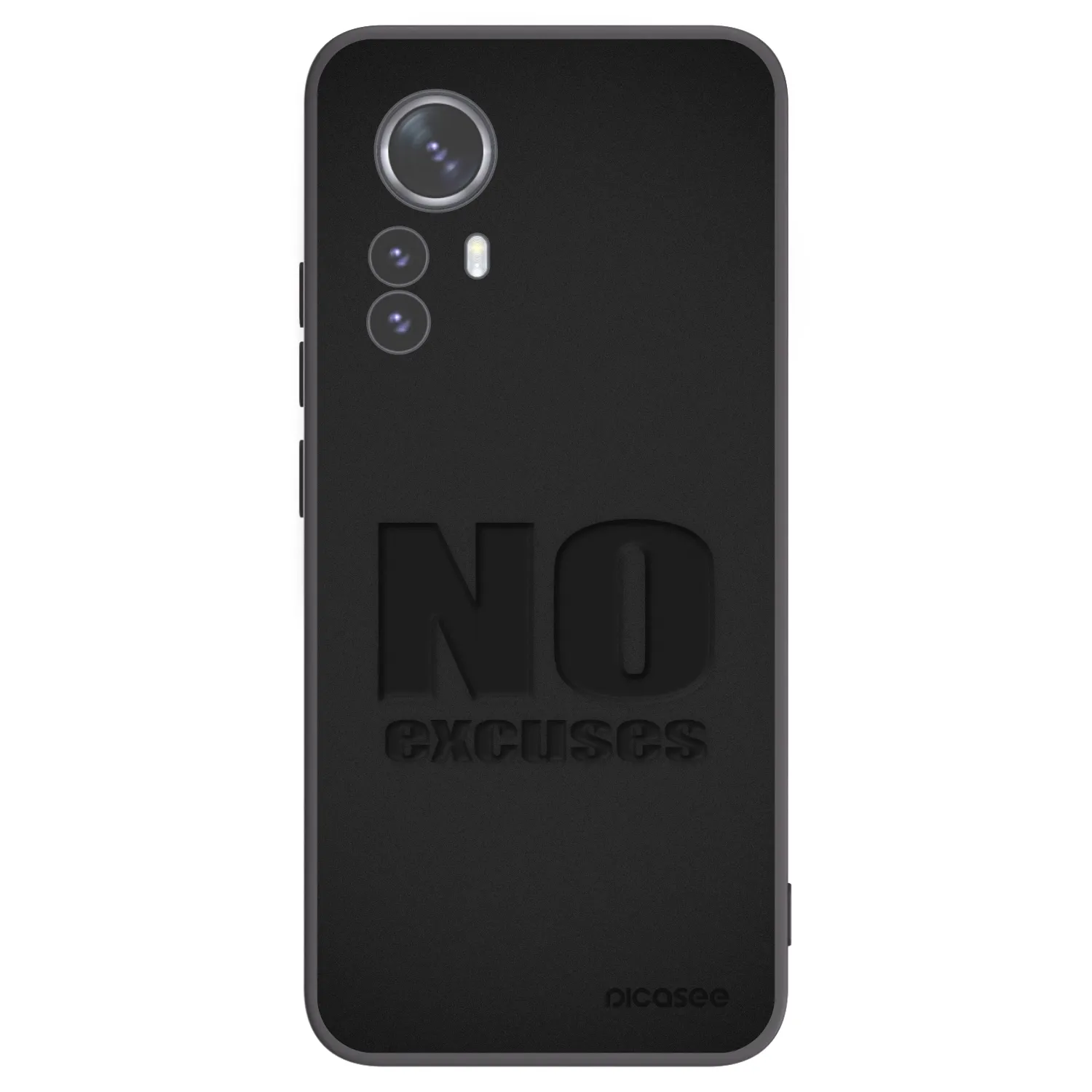 Picasee silikonowe czarne etui na Xiaomi 12 Pro - No Excuses