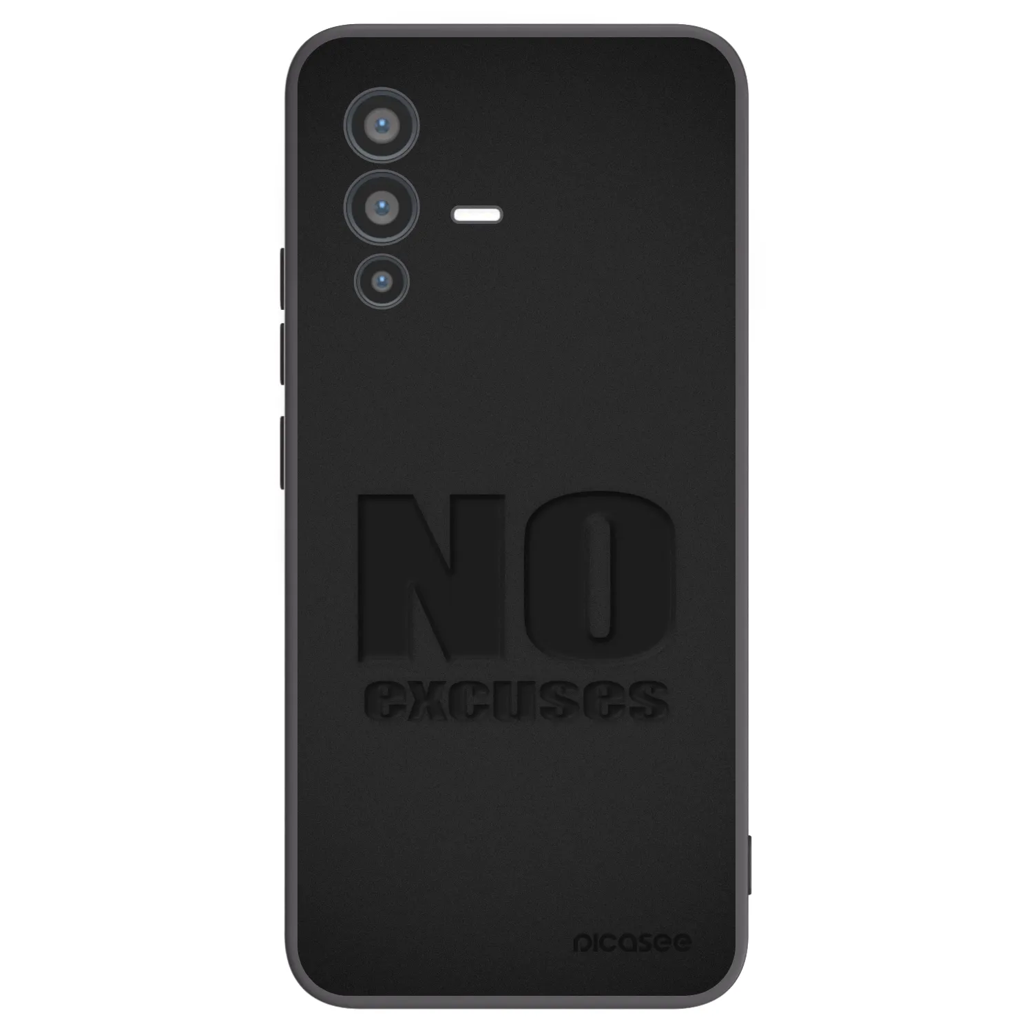 Picasee silikonowe czarne etui na Vivo V23 5G - No Excuses