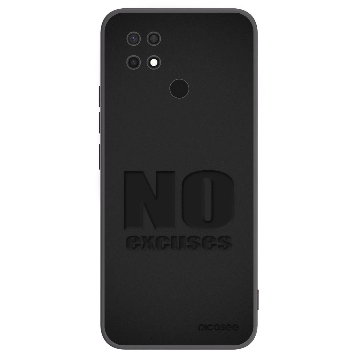 Picasee silikonowe czarne etui na Xiaomi Redmi 10C - No Excuses