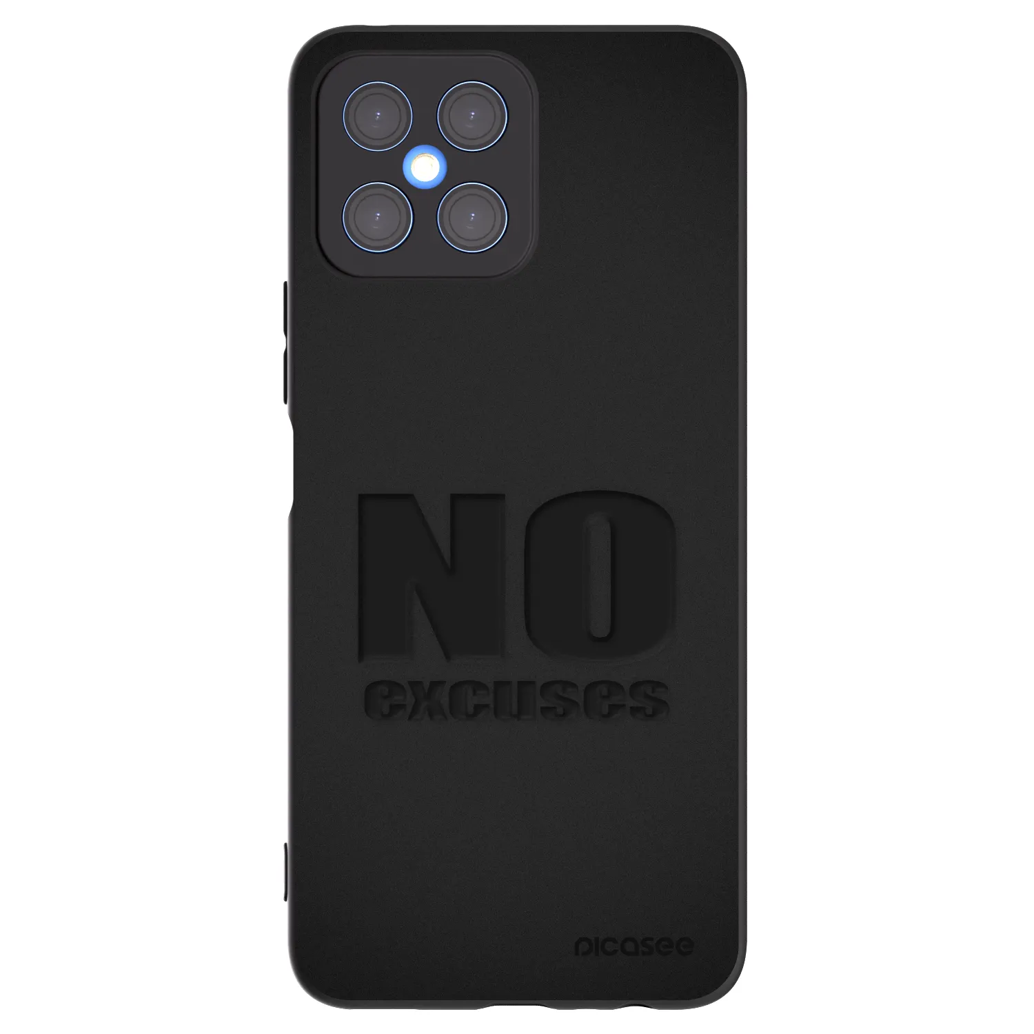 Picasee silikonowe czarne etui na Honor X8 4G - No Excuses