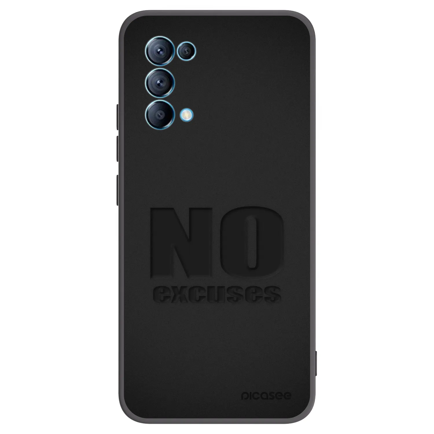Picasee silikonowe czarne etui na OPPO Reno 5 5G - No Excuses