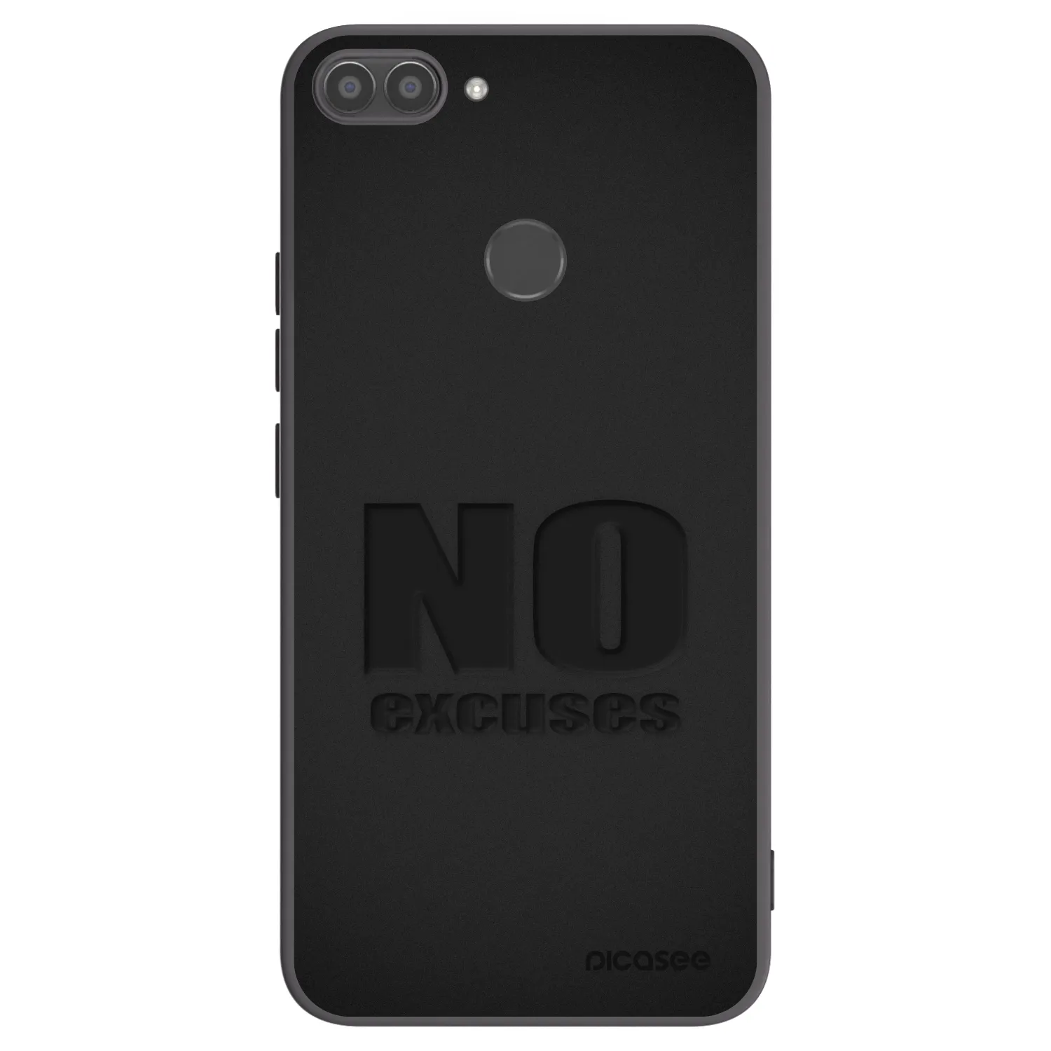 Picasee silikonowe czarne etui na Huawei P Smart - No Excuses