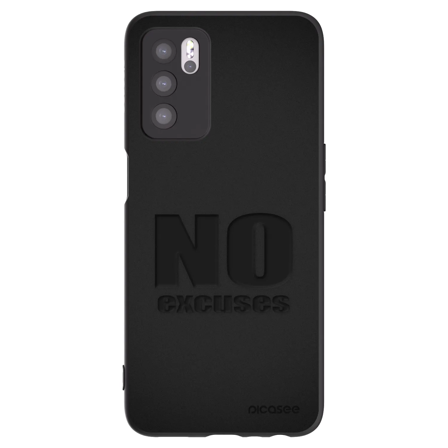 Picasee silikonowe czarne etui na OPPO A16s - No Excuses