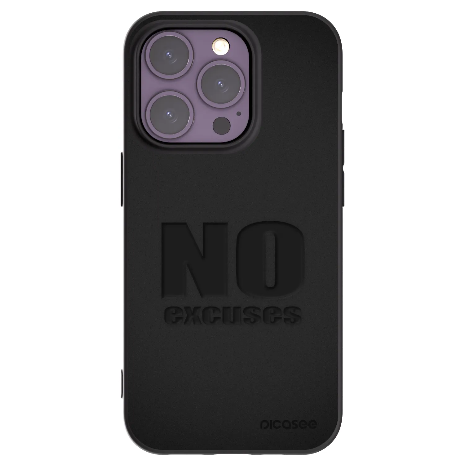 Picasee silikonowe czarne etui na Apple iPhone 14 Pro - No Excuses