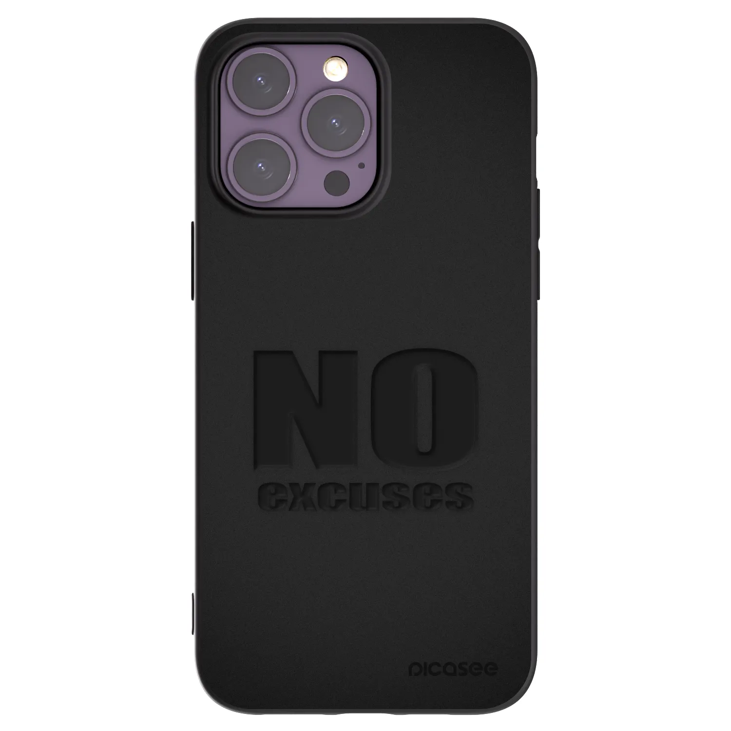 Picasee silikonowe czarne etui na Apple iPhone 14 Pro Max - No Excuses