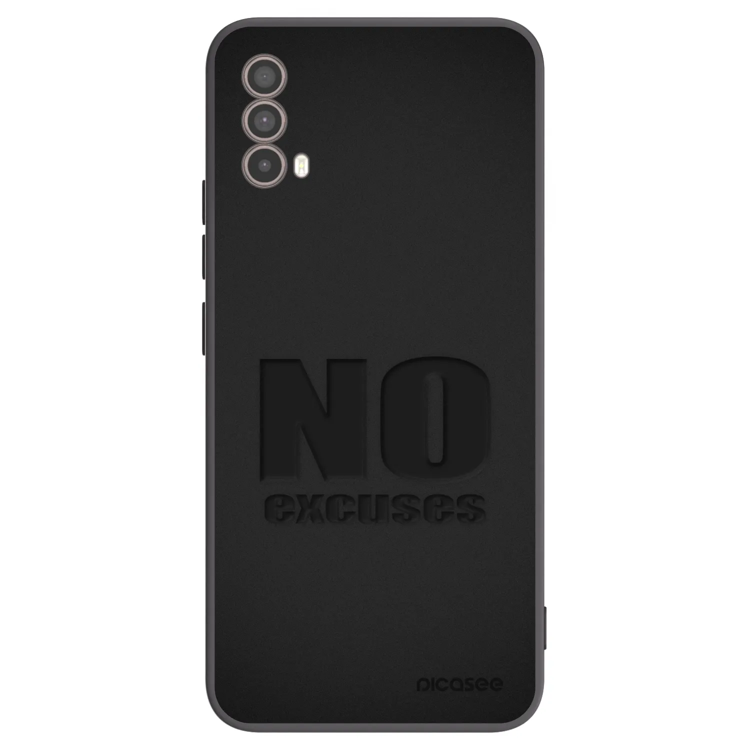Picasee silikonowe czarne etui na Motorola Moto E40 - No Excuses