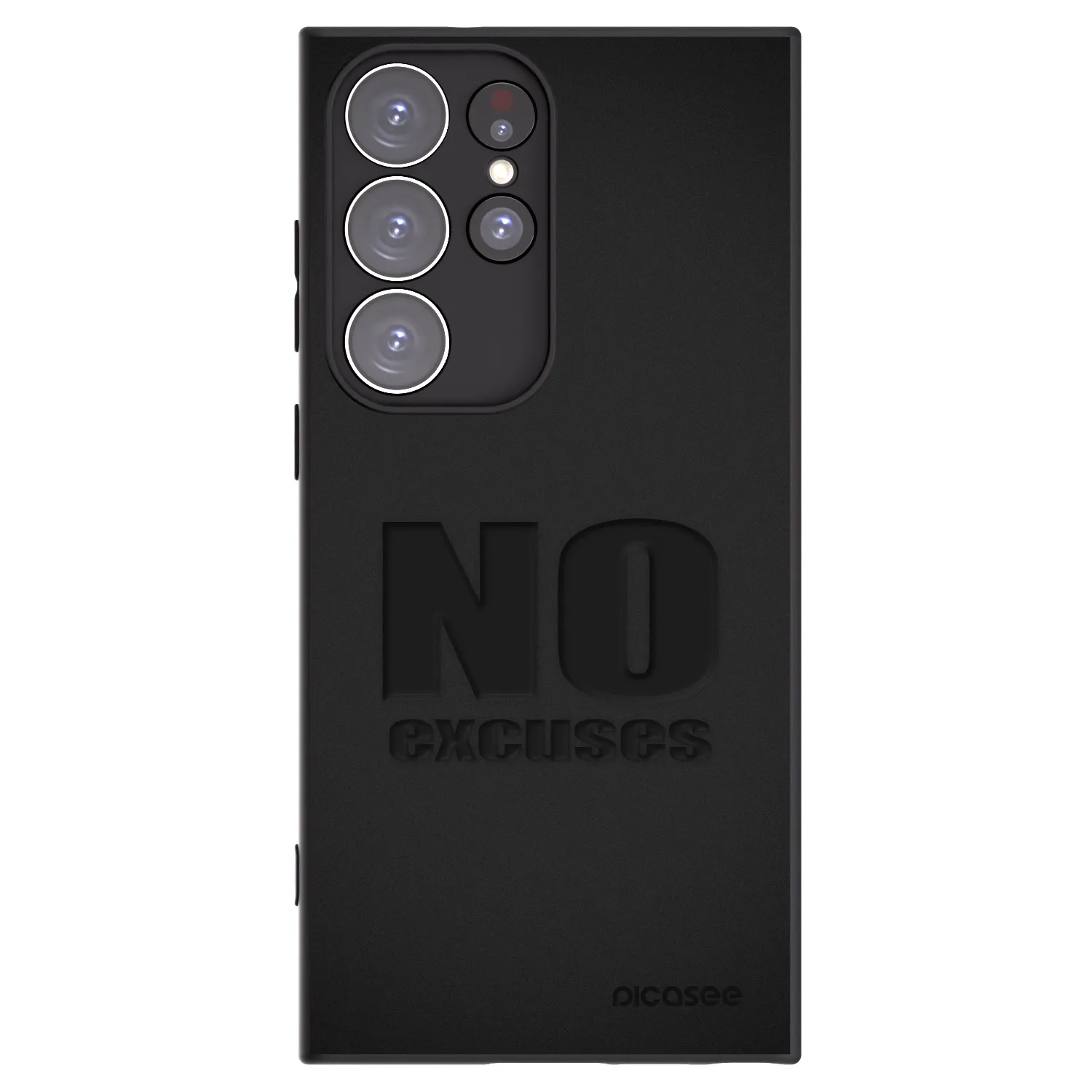 Picasee silikonowe czarne etui na Samsung Galaxy S23 Ultra 5G - No Excuses