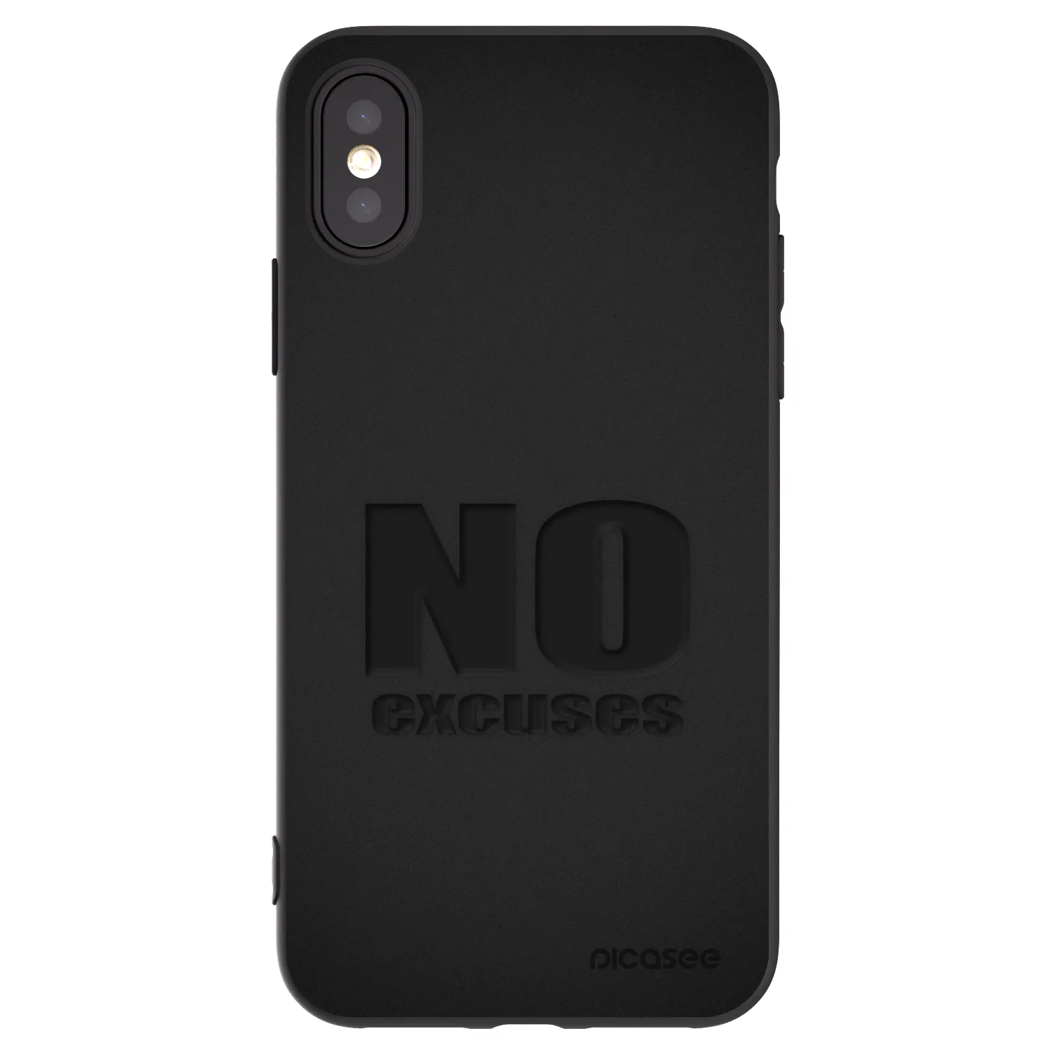 Picasee silikonowe czarne etui na Apple iPhone X/XS - No Excuses