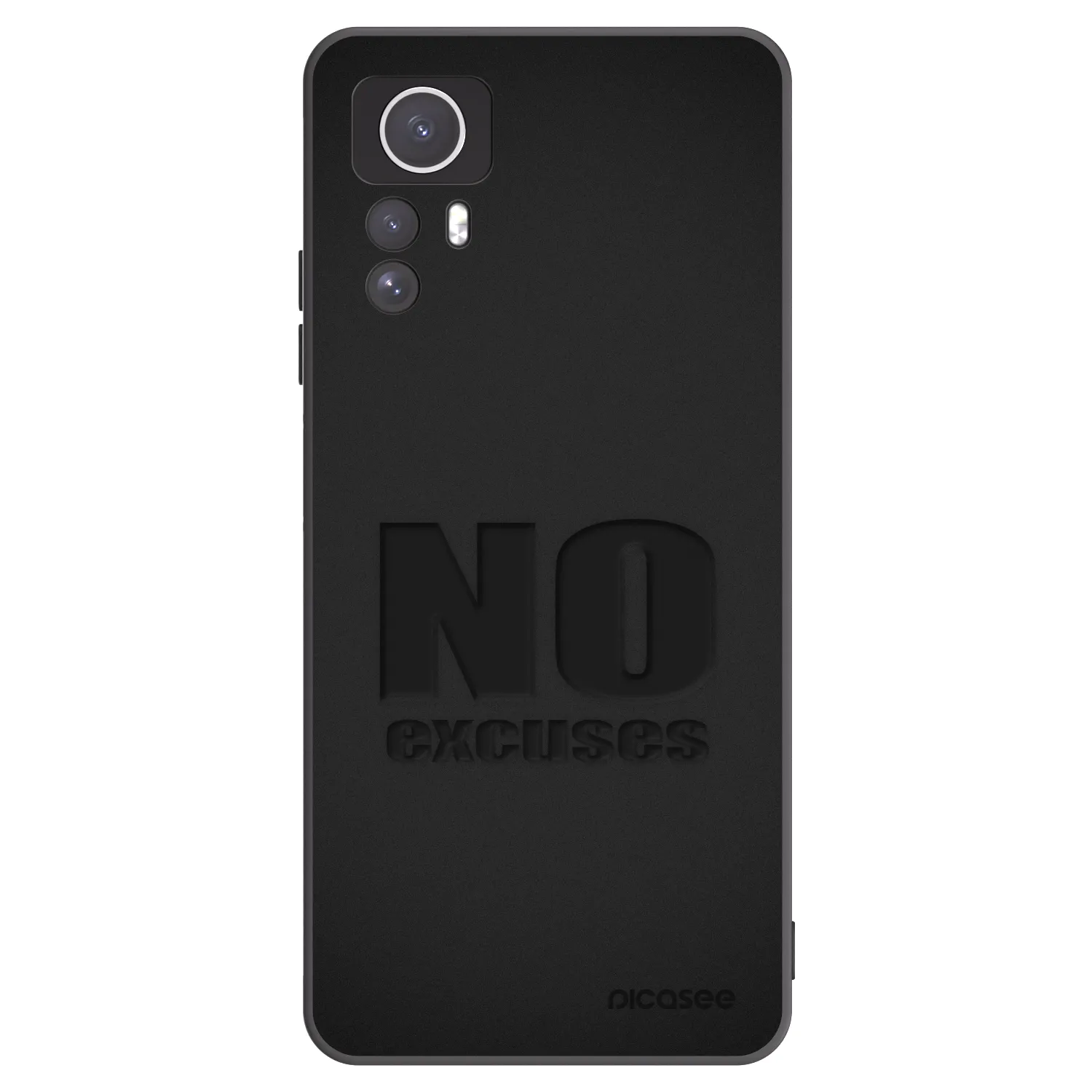 Picasee silikonowe czarne etui na Xiaomi Redmi Note 12S - No Excuses