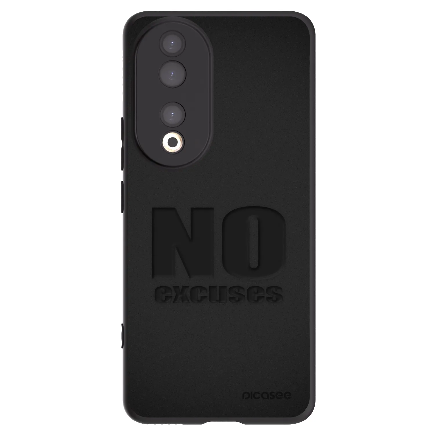 Picasee silikonowe czarne etui na Honor 90 5G - No Excuses