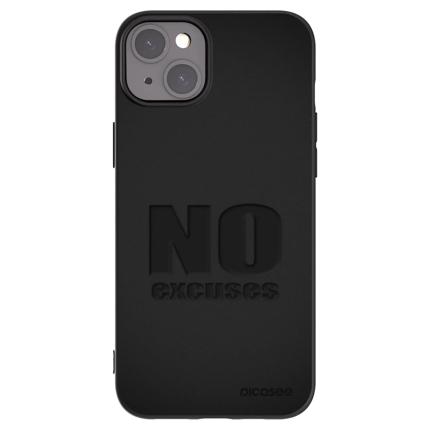 Picasee silikonowe czarne etui na Apple iPhone 15 Plus - No Excuses