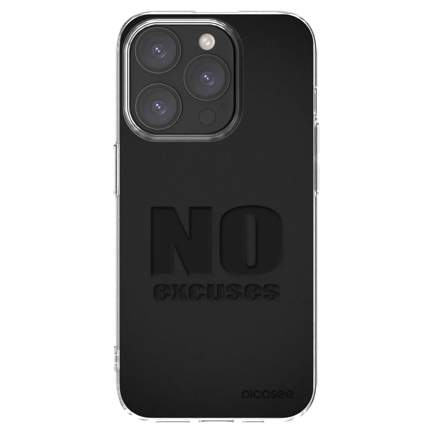 Picasee silikonowe przeźroczyste etui na Apple iPhone 15 Pro - No Excuses