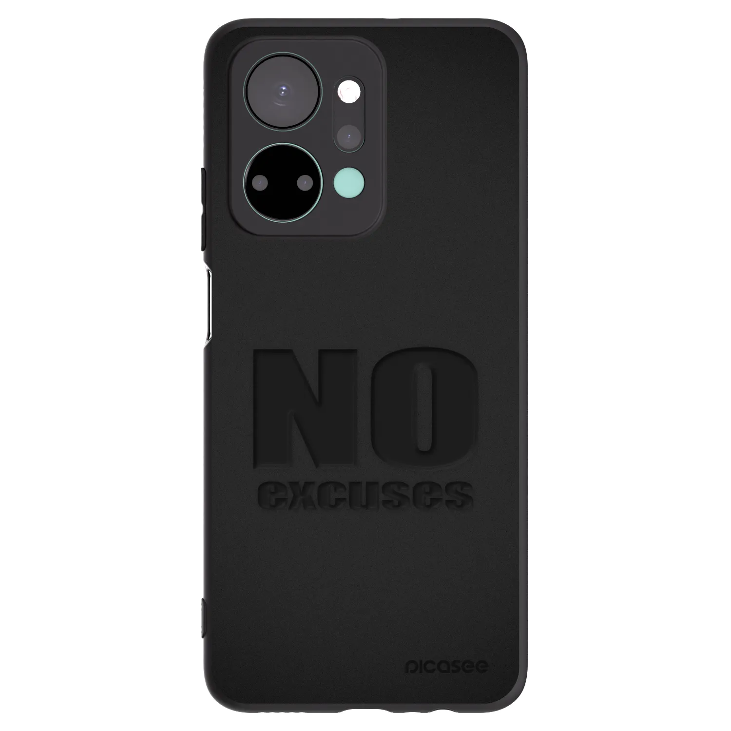 Picasee silikonowe czarne etui na Honor X7a - No Excuses
