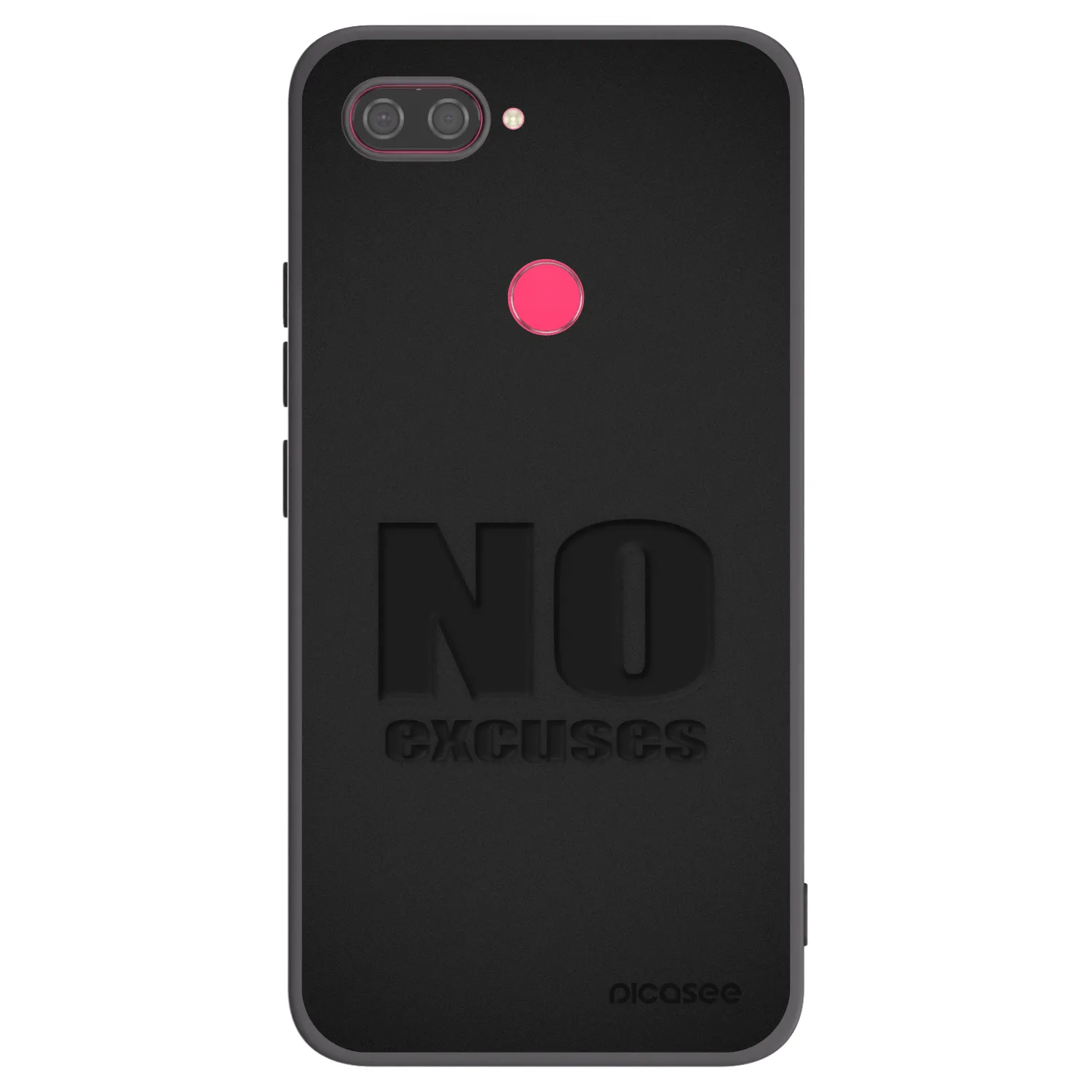 Picasee silikonowe czarne etui na Xiaomi Mi 8 Lite - No Excuses