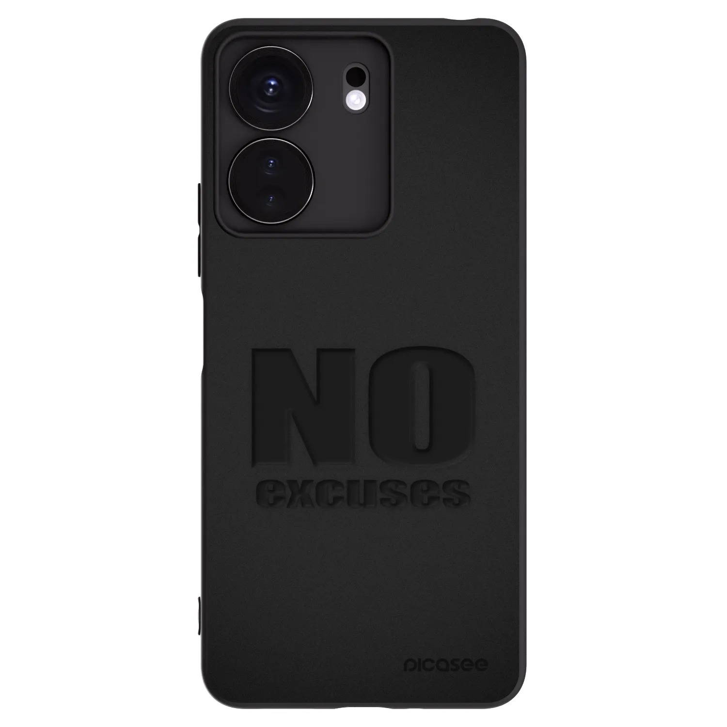 Picasee silikonowe czarne etui na Xiaomi Redmi 13C 4G - No Excuses