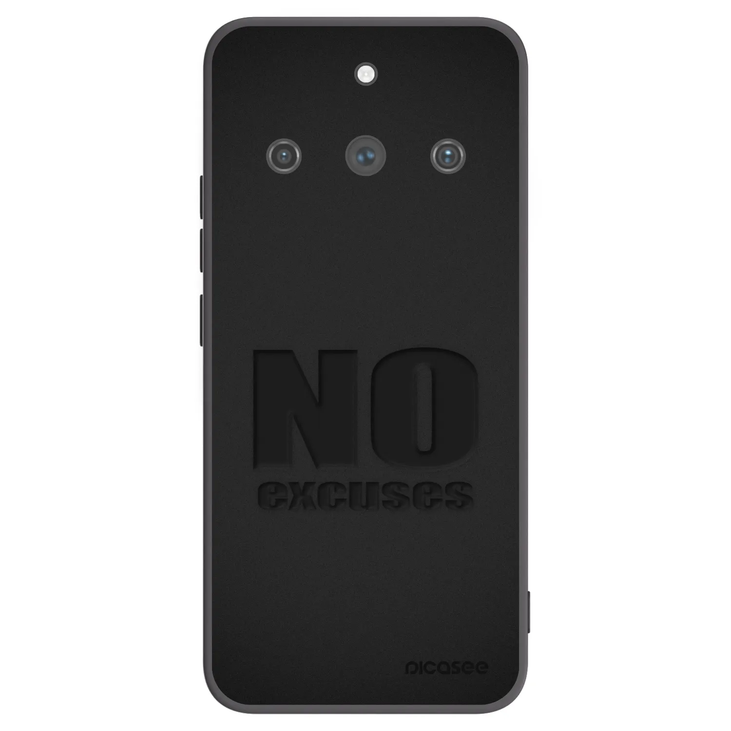 Picasee silikonowe czarne etui na Realme 11 Pro+ - No Excuses