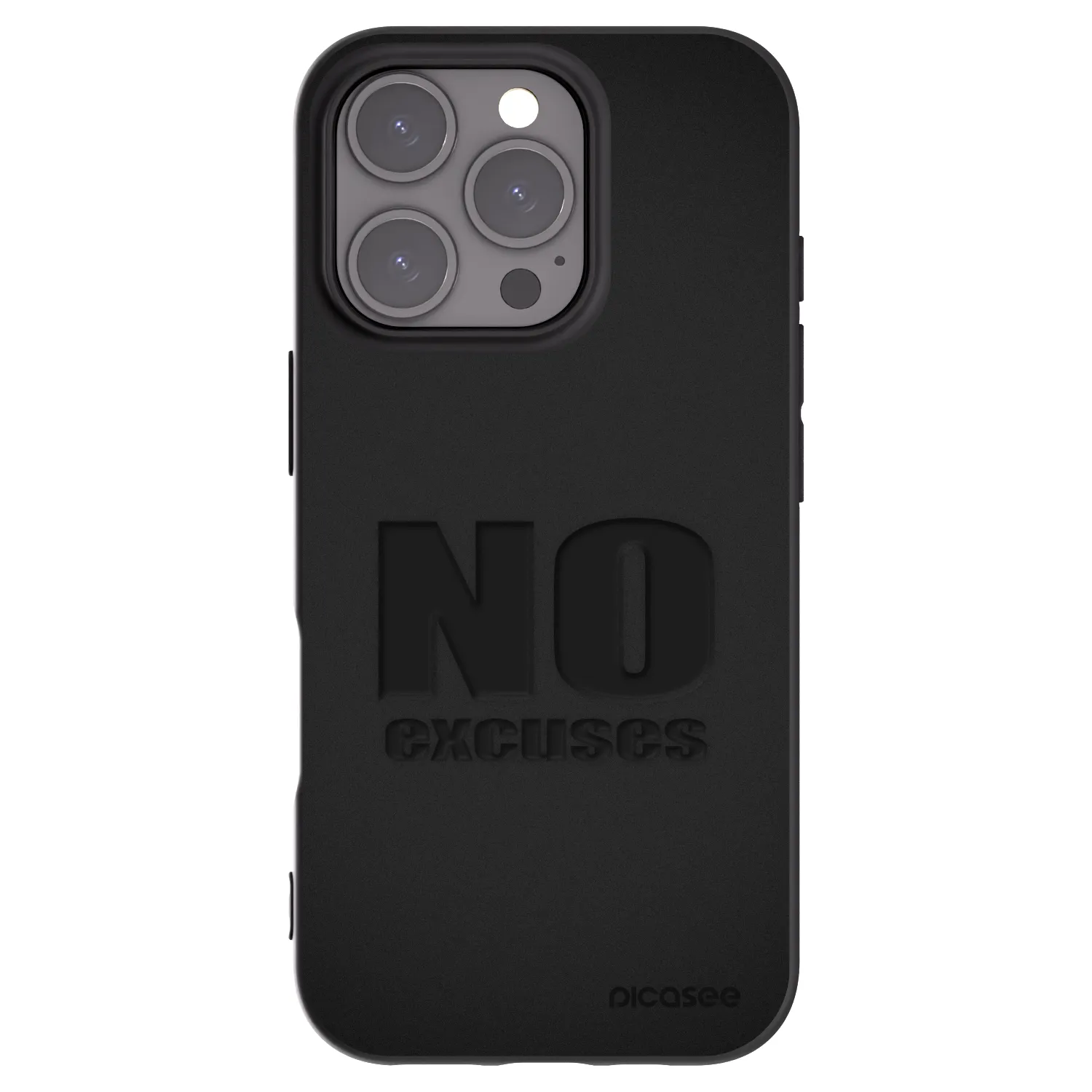 Picasee silikonowe czarne etui na Apple iPhone 16 Pro - No Excuses