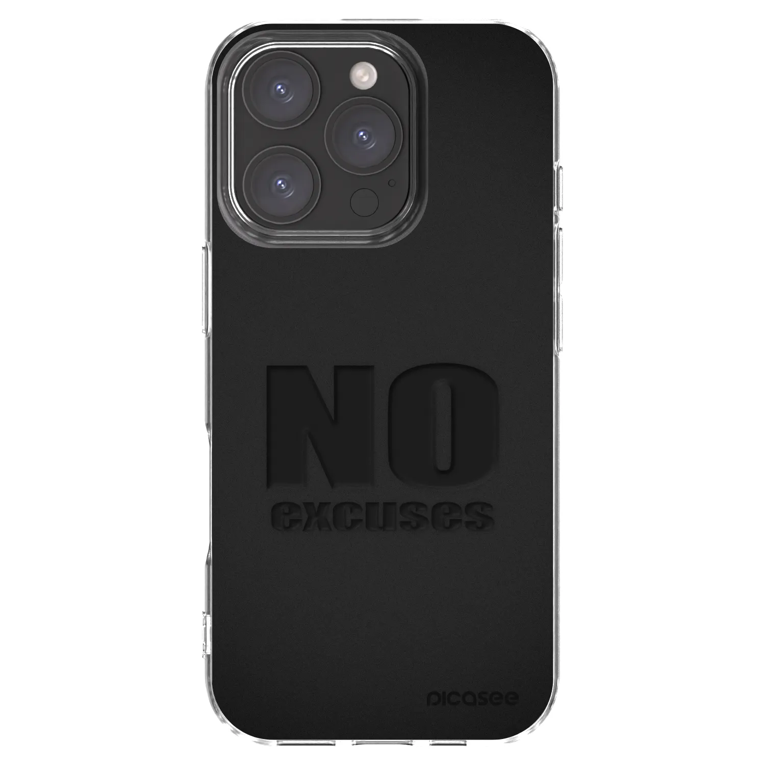 Picasee silikonowe przeźroczyste etui na Apple iPhone 16 Pro - No Excuses