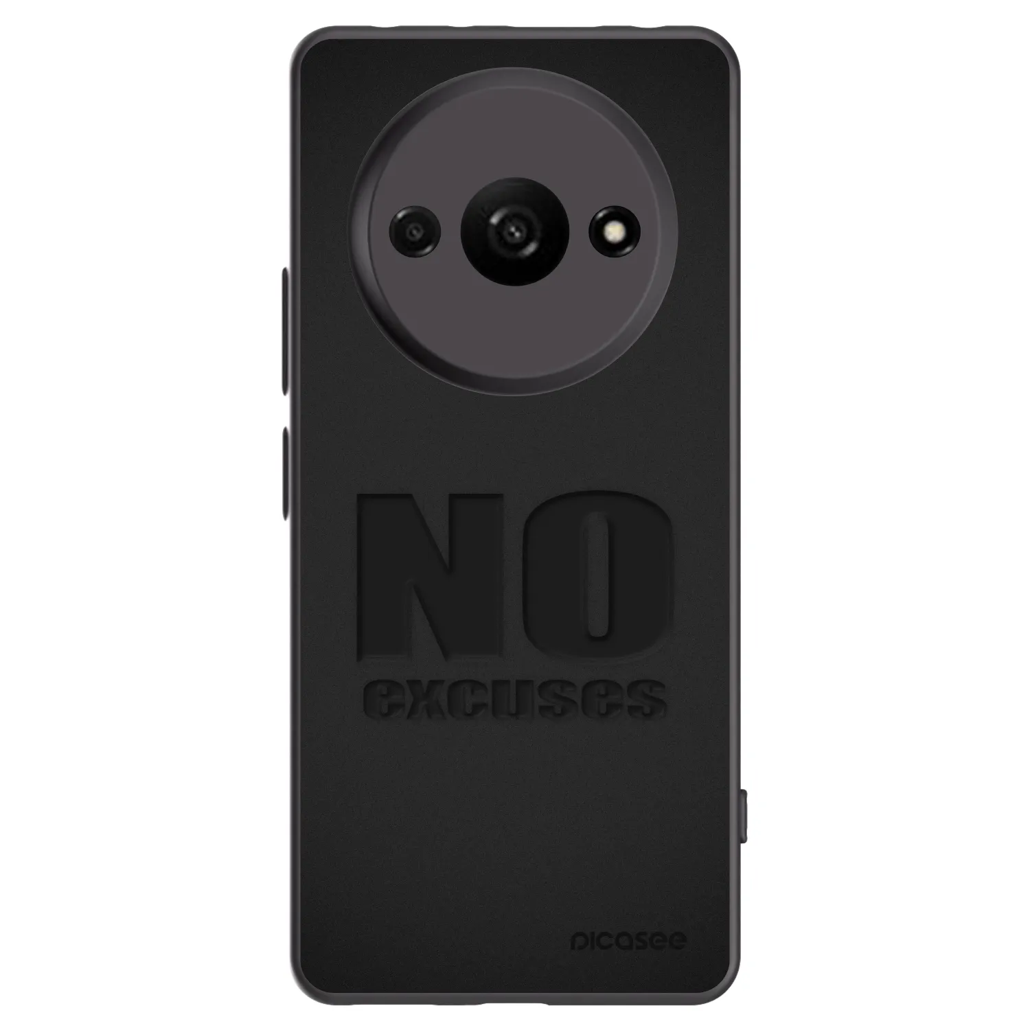 Picasee silikonowe czarne etui na Xiaomi Redmi A3 - No Excuses