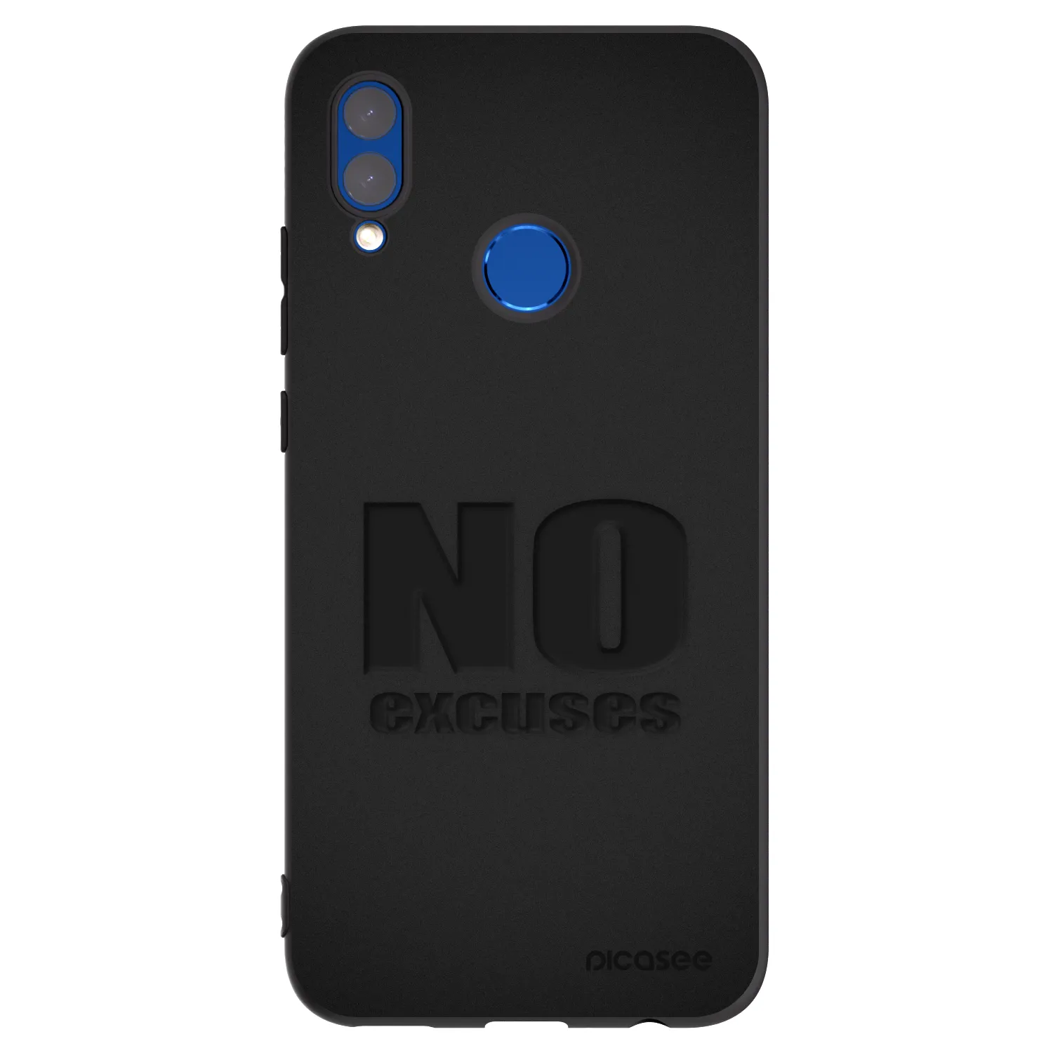 Picasee silikonowe czarne etui na Honor 10 Lite - No Excuses