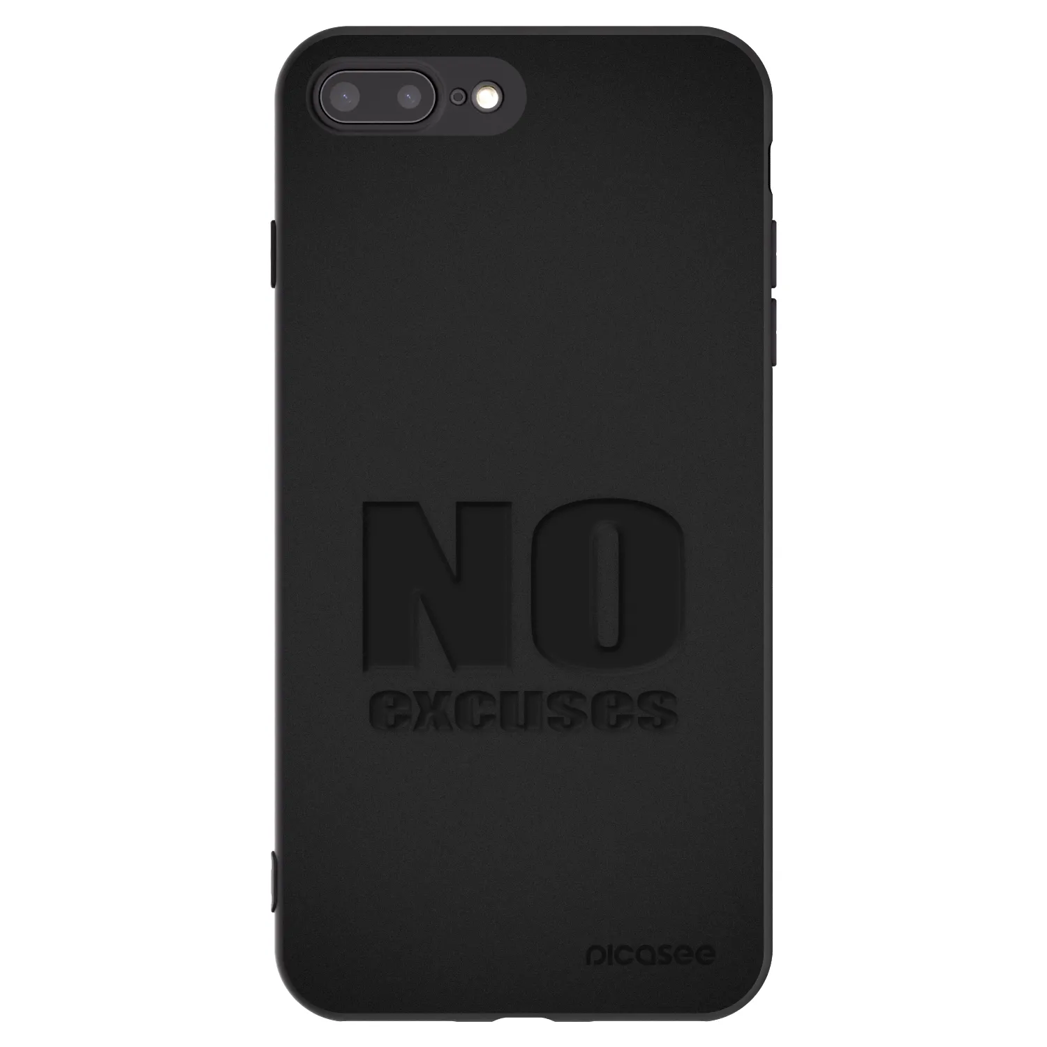 Picasee silikonowe czarne etui na Apple iPhone 7 Plus - No Excuses