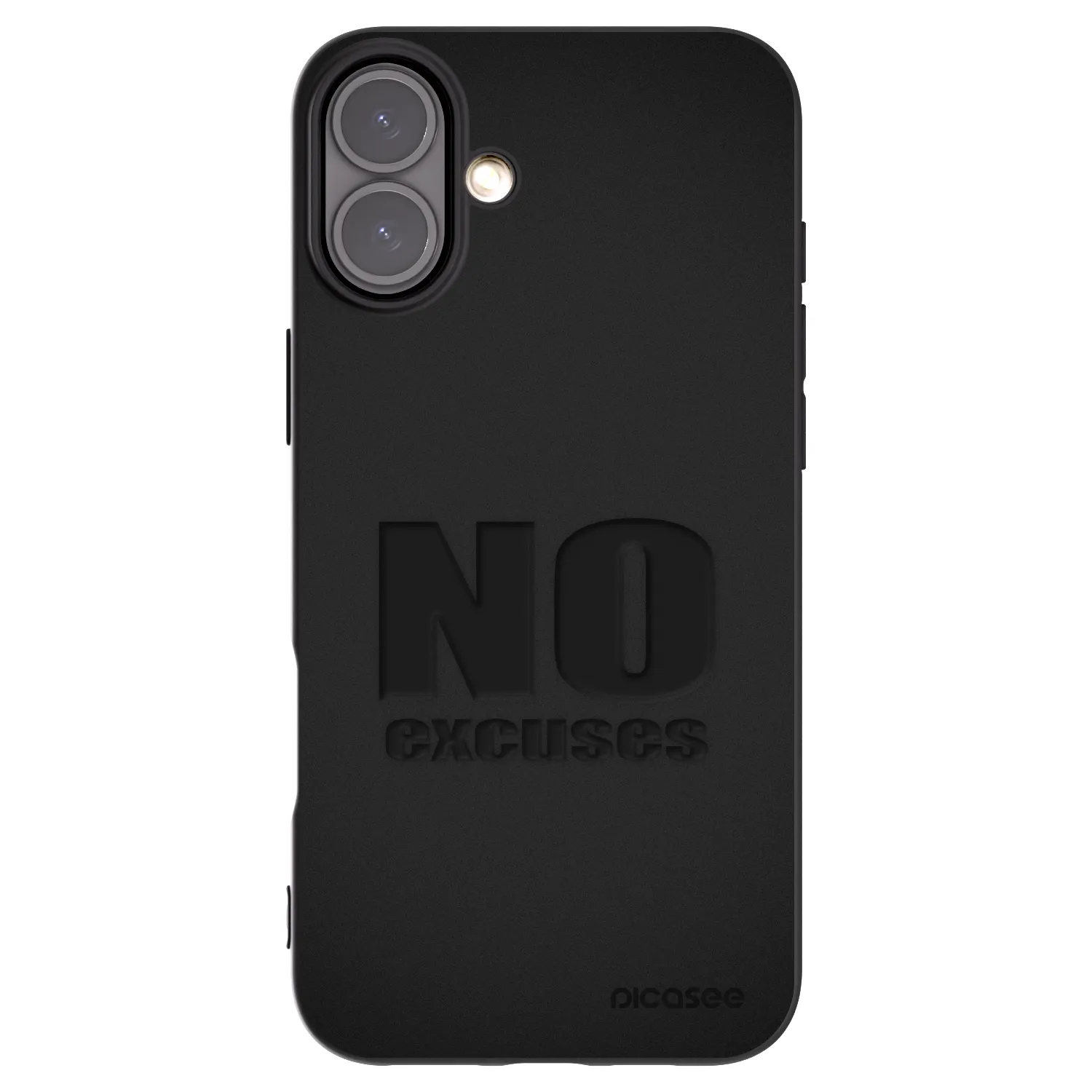 Picasee silikonowe czarne etui na Apple iPhone 16 Plus - No Excuses