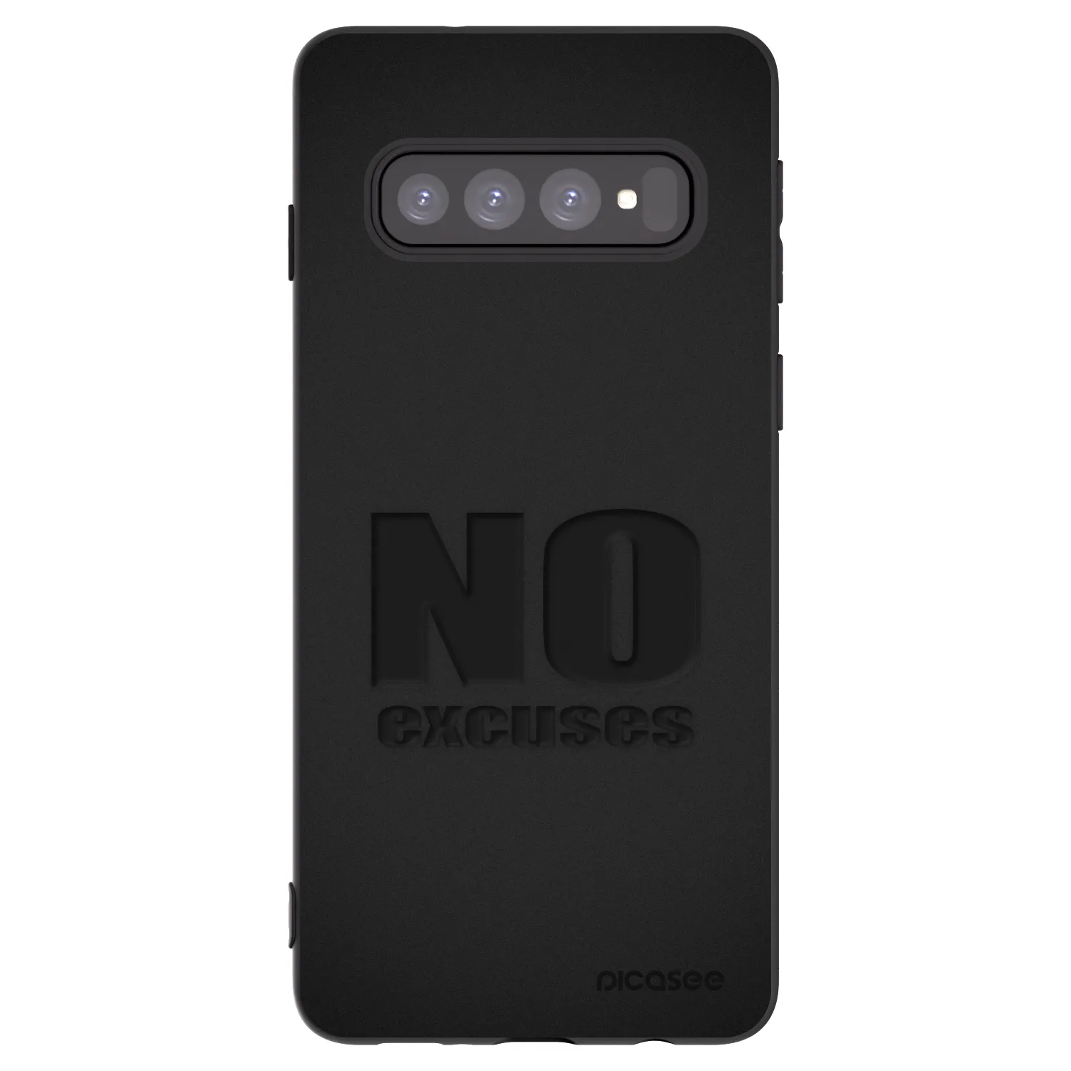 Picasee silikonowe czarne etui na Samsung Galaxy S10 G973 - No Excuses