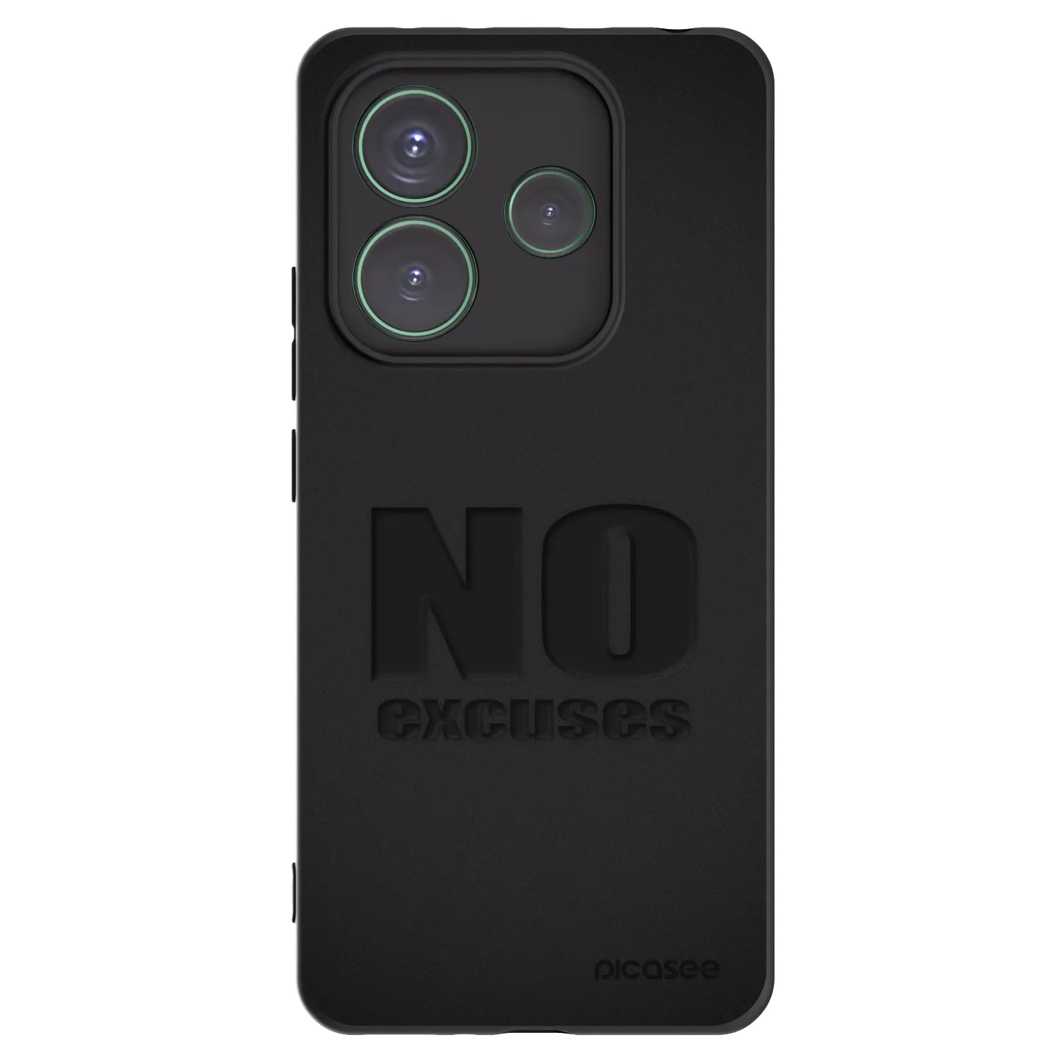Picasee silikonowe czarne etui na Xiaomi Redmi Note 14 5G - No Excuses