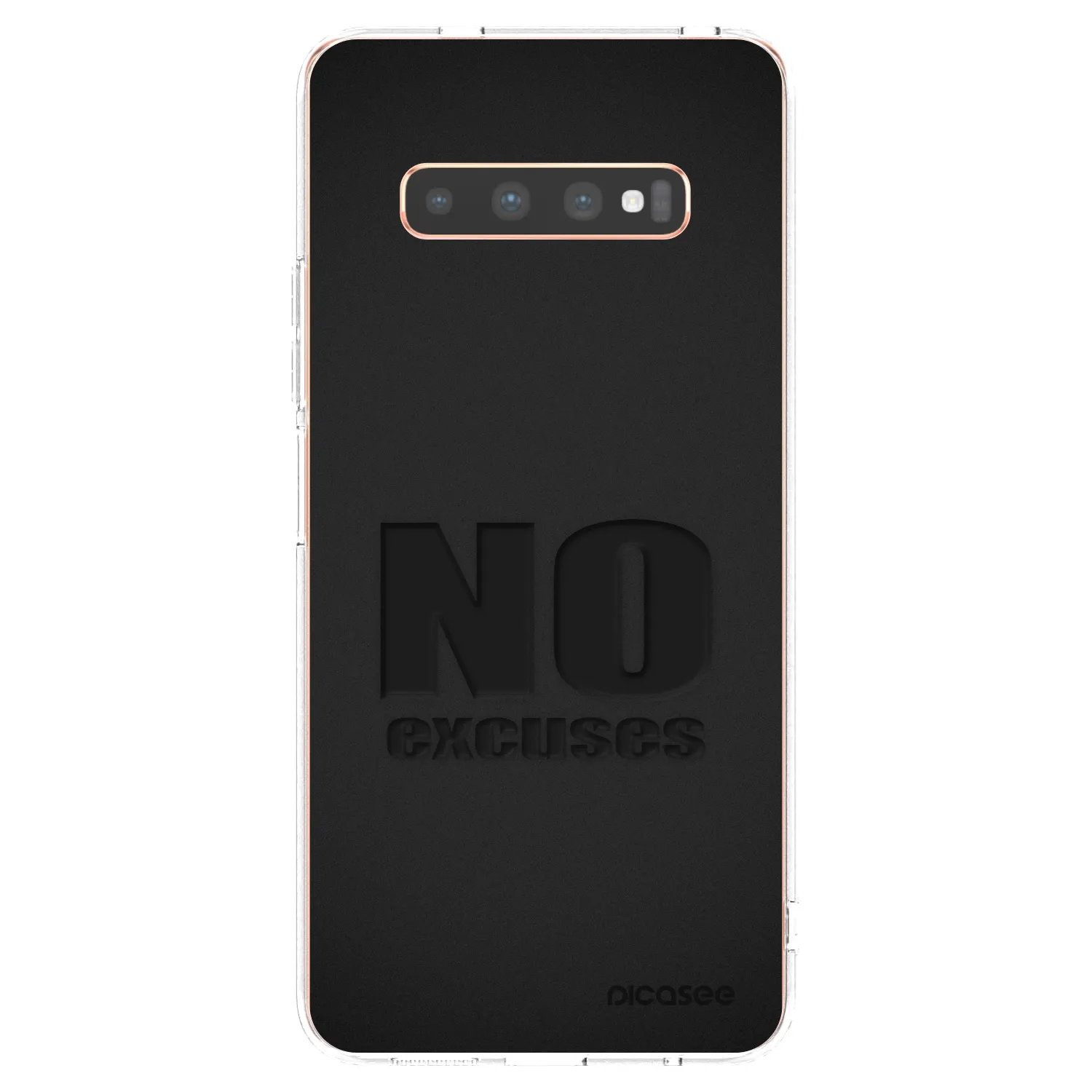 Picasee silikonowe przeźroczyste etui na Samsung Galaxy S10 Plus G975 - No Excuses