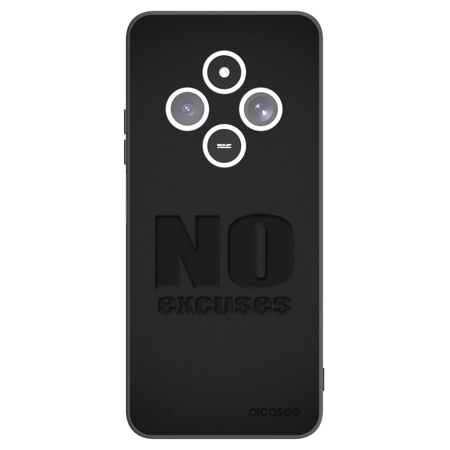 Picasee silikonowe czarne etui na Xiaomi Redmi 14C - No Excuses