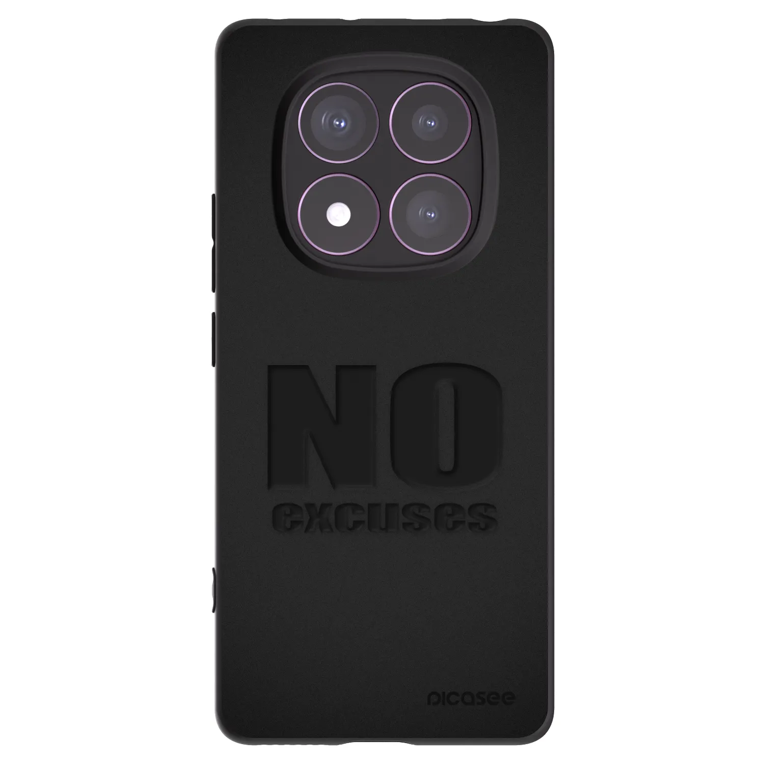 Picasee silikonowe czarne etui na Xiaomi Redmi Note 14 Pro 4G - No Excuses