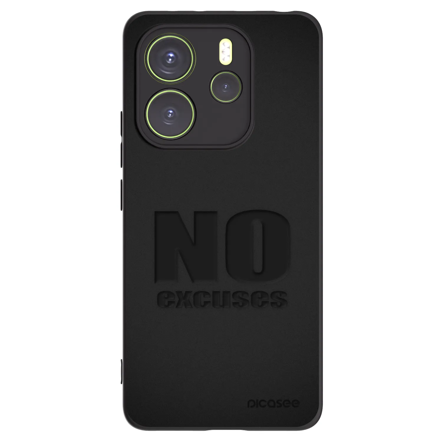 Picasee silikonowe czarne etui na Xiaomi Redmi Note 14 4G - No Excuses