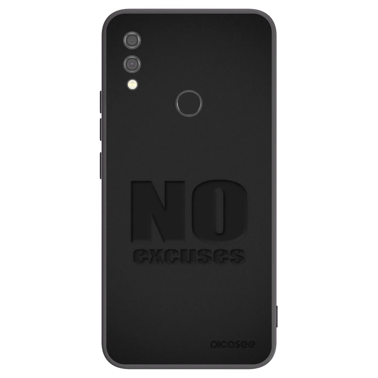Picasee silikonowe czarne etui na Xiaomi Redmi Note 7 - No Excuses