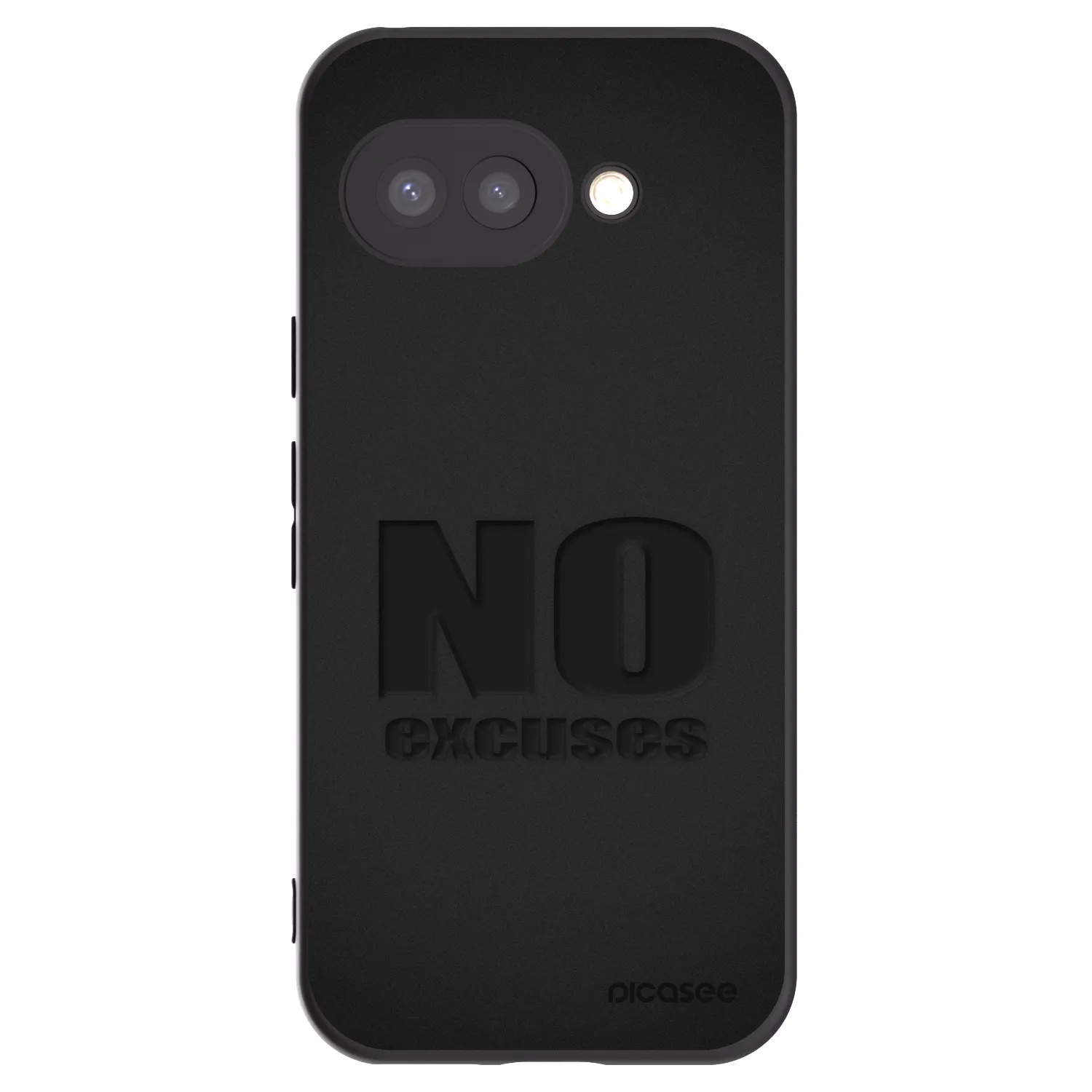 Picasee silikonowe czarne etui na Google Pixel 9a - No Excuses