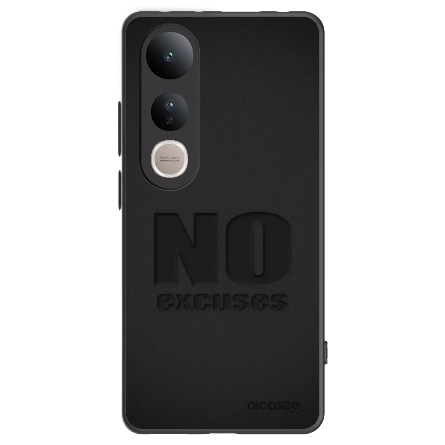 Picasee silikonowe czarne etui na Vivo V50 Lite 5G - No Excuses
