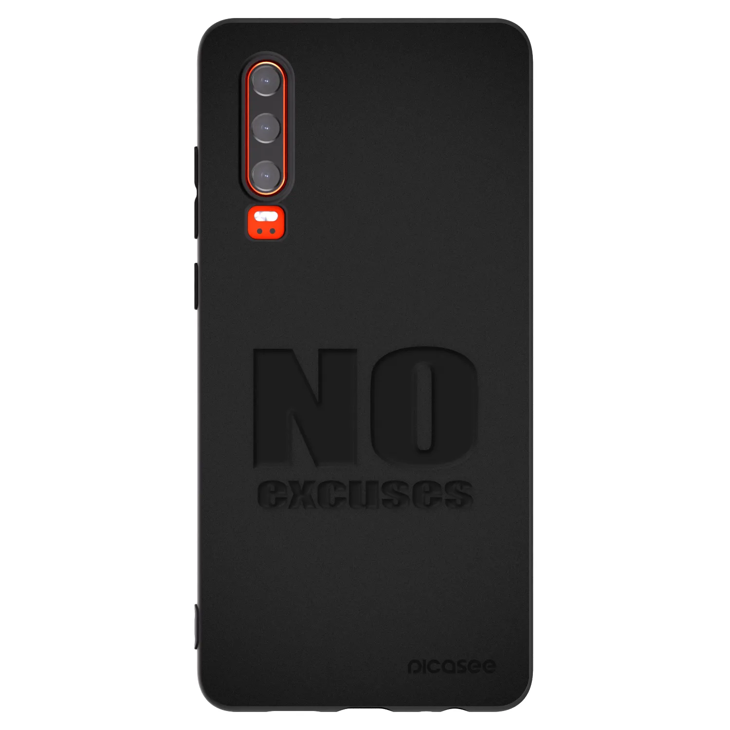 Picasee silikonowe czarne etui na Huawei P30 - No Excuses