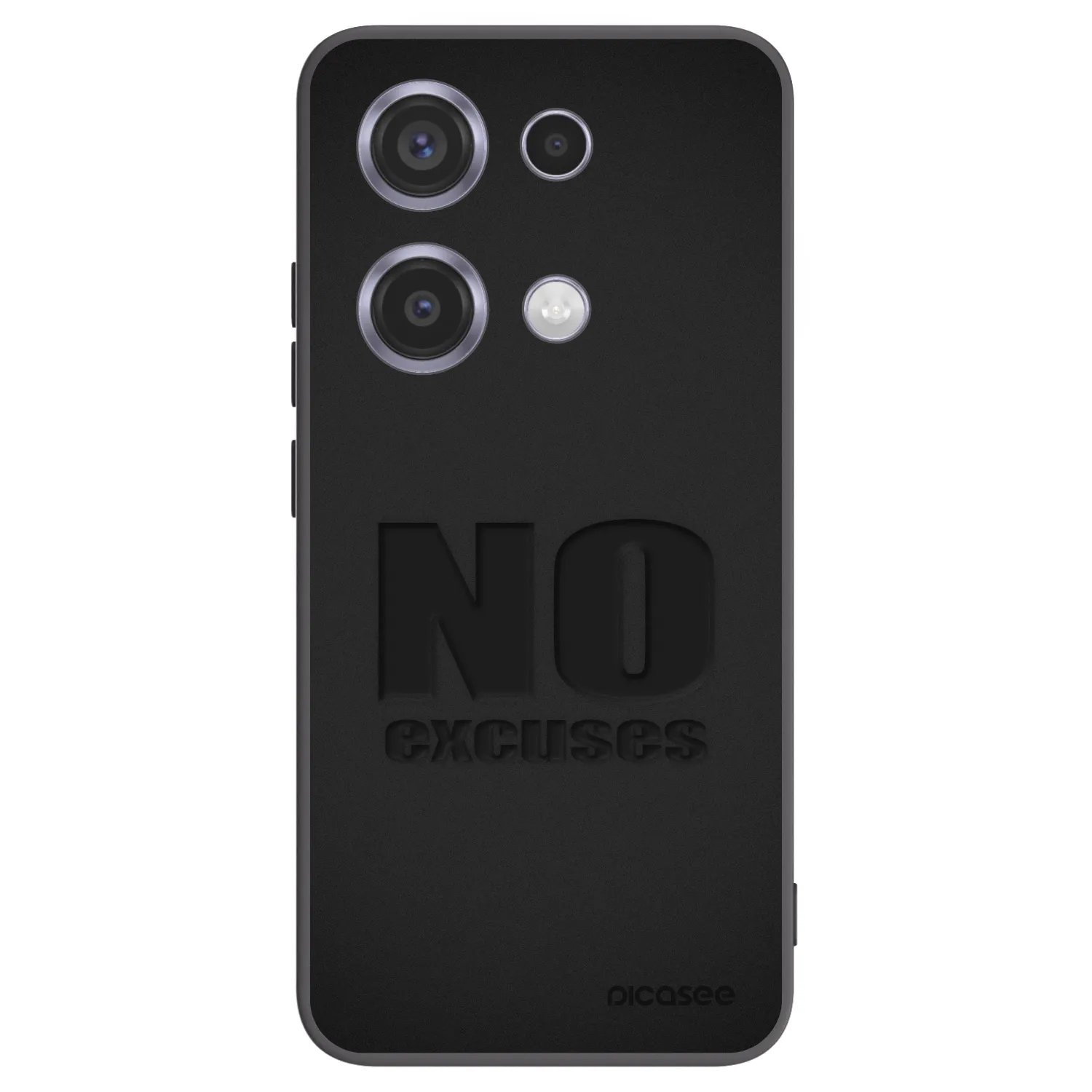 Picasee silikonowe czarne etui na Xiaomi Redmi Note 14S - No Excuses