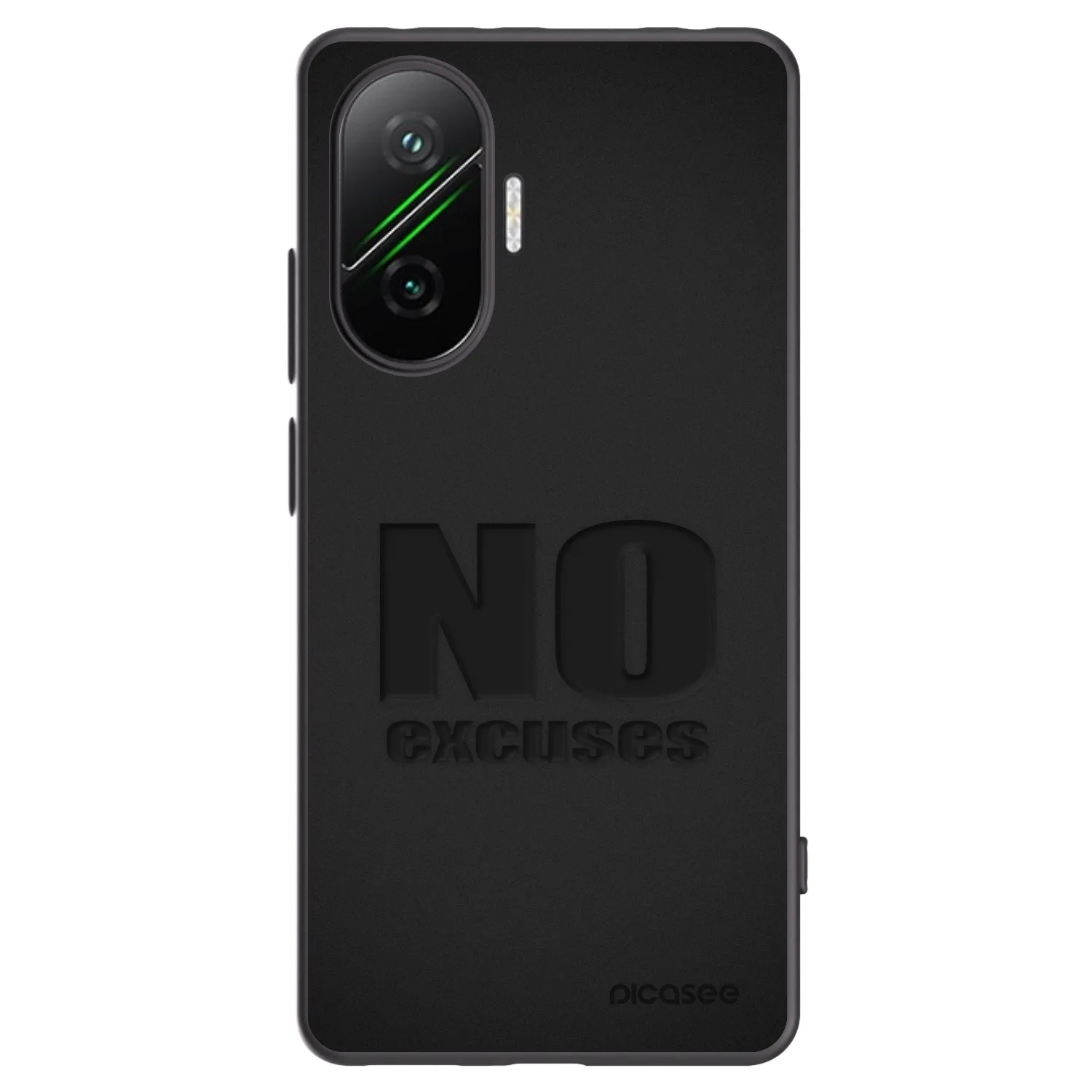 Picasee silikonowe czarne etui na Xiaomi Poco F7 5G - No Excuses